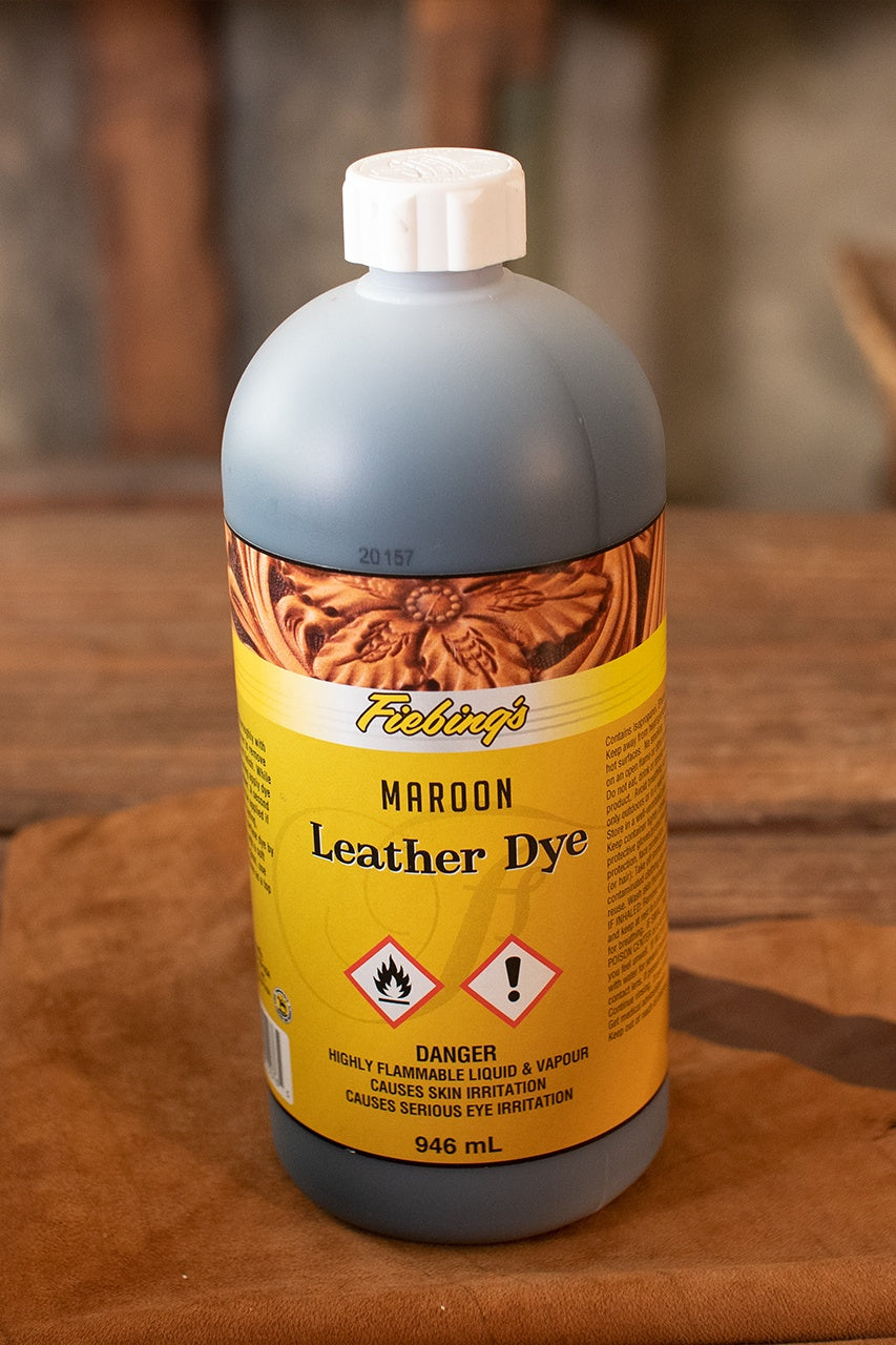Fiebing's Leather Dye - 946ml (32oz) Maroon Color - Professional Leather Crafting & Repair for Shoes, Bags, Furniture - High-Quality, Fast-Drying Leather Stain