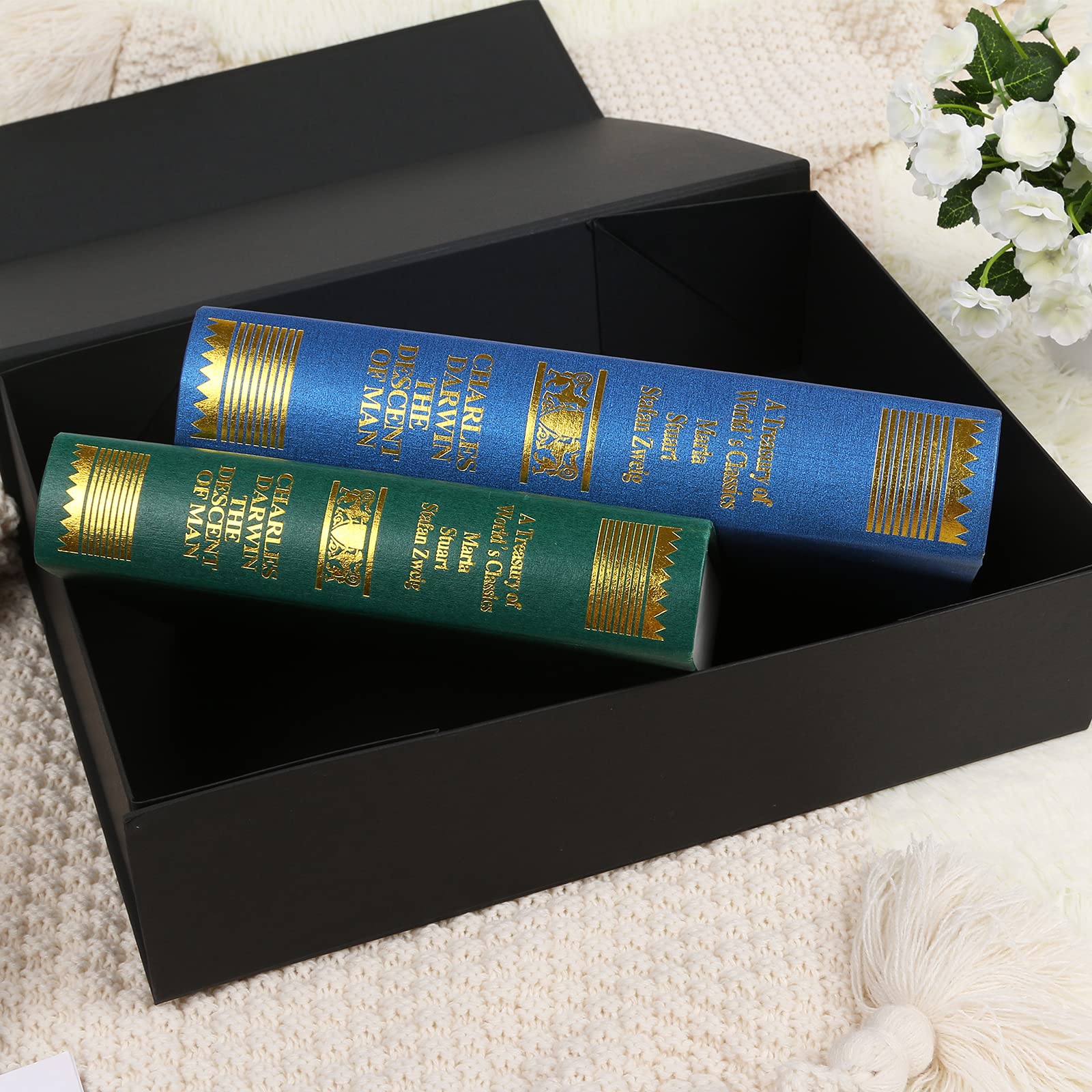 KoKoBin 13.5x9.5x4 Inches Magnetic Gift Box with Lid - Elegant Wedding, Birthday & Proposal Gift Packaging (Black) - Perfect for Groomsmen Gifts, Party Favors & Special Occasions