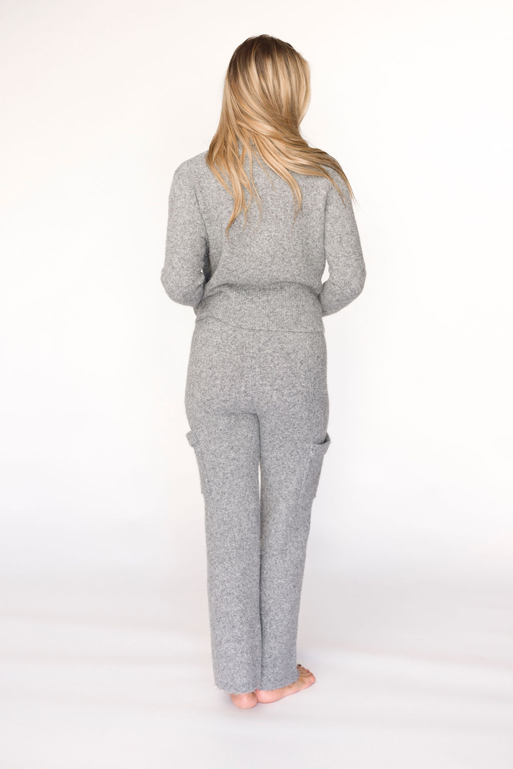 Shae Sweater Top and Pants Set - Heather Grey Loungewear for Women | Cozy Casual Outfit for Home, Work & Travel