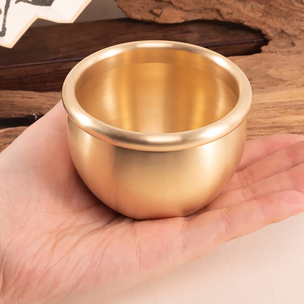 Wakauto 1pc Cornucopia Ornament - Brass Holy Water Bowl for Buddhist Temple Offerings, Desk Money Plant Decor, Feng Shui Office & Home Decoration - Perfect for Meditation Spaces, Altar Displays & Wealth Attraction