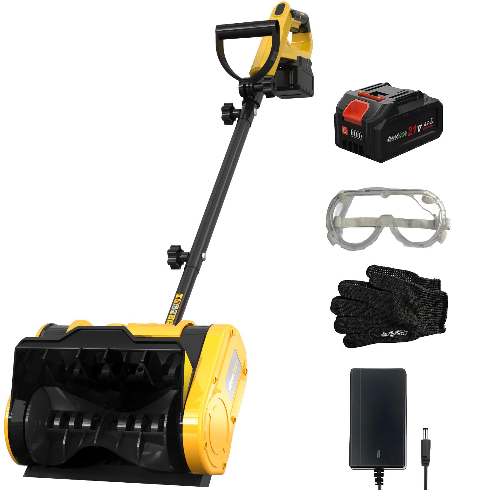 20V 12-Inch Cordless Snow Shovel - 4Ah Battery Powered Snow Blower with Directional Plate & Adjustable Handle - Includes Quick Charger - Perfect for Driveways, Sidewalks & Winter Storm Cleanup