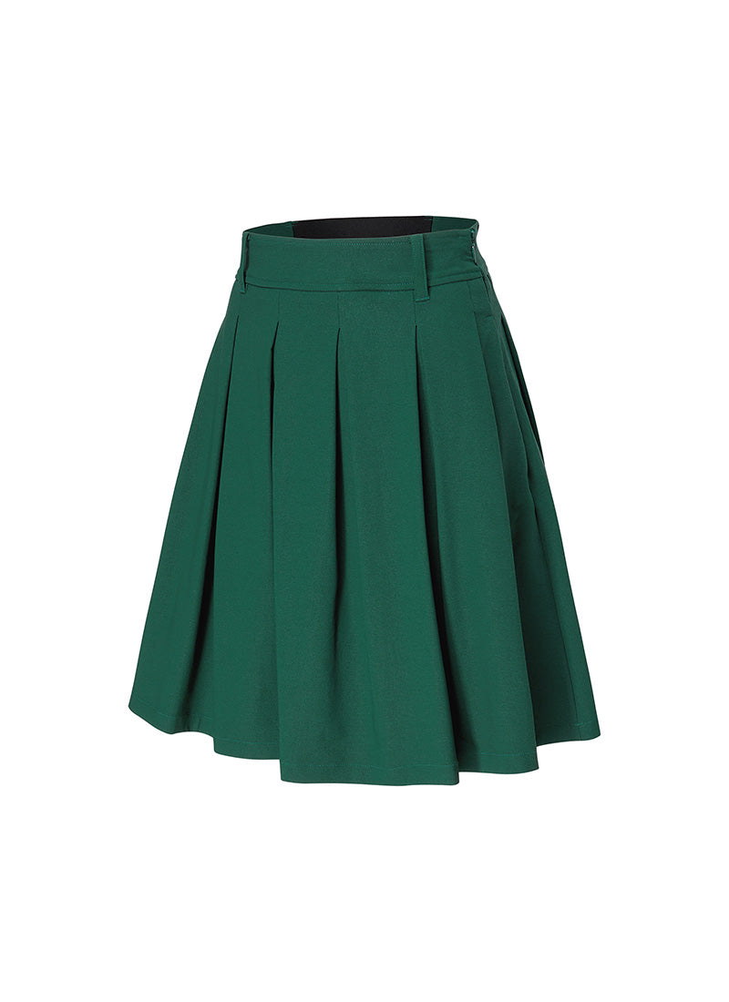 Elegant Pleated Midi Skirt for Women - A-Line Flowy Knee-Length Skirt with Pockets | Perfect for Office, Party & Casual Wear