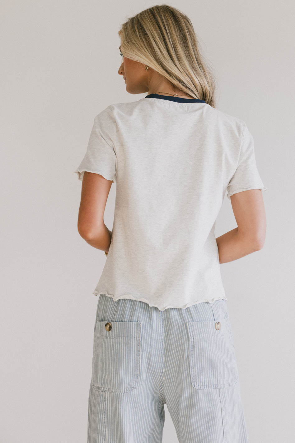Florence Lettuce Edge Tee - Women's Trendy Lace Trim T-Shirt | Perfect for Casual Outfits, Summer Wear & Layering