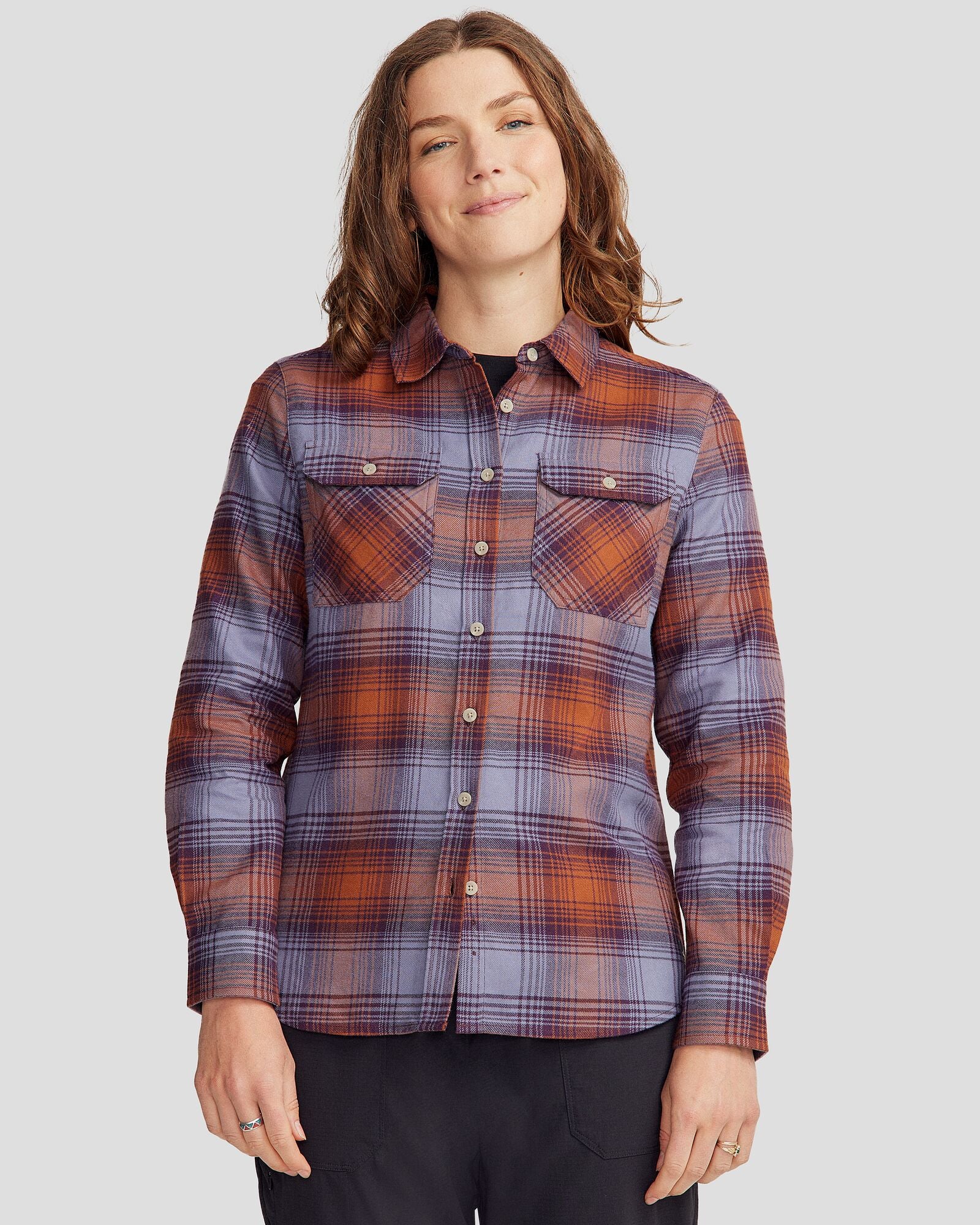 Women's Carrillon HF Long Sleeve Plaid Shirt - Soft Flannel Button Down Top for Casual Wear & Office Outfits | Perfect for Fall & Winter Layering