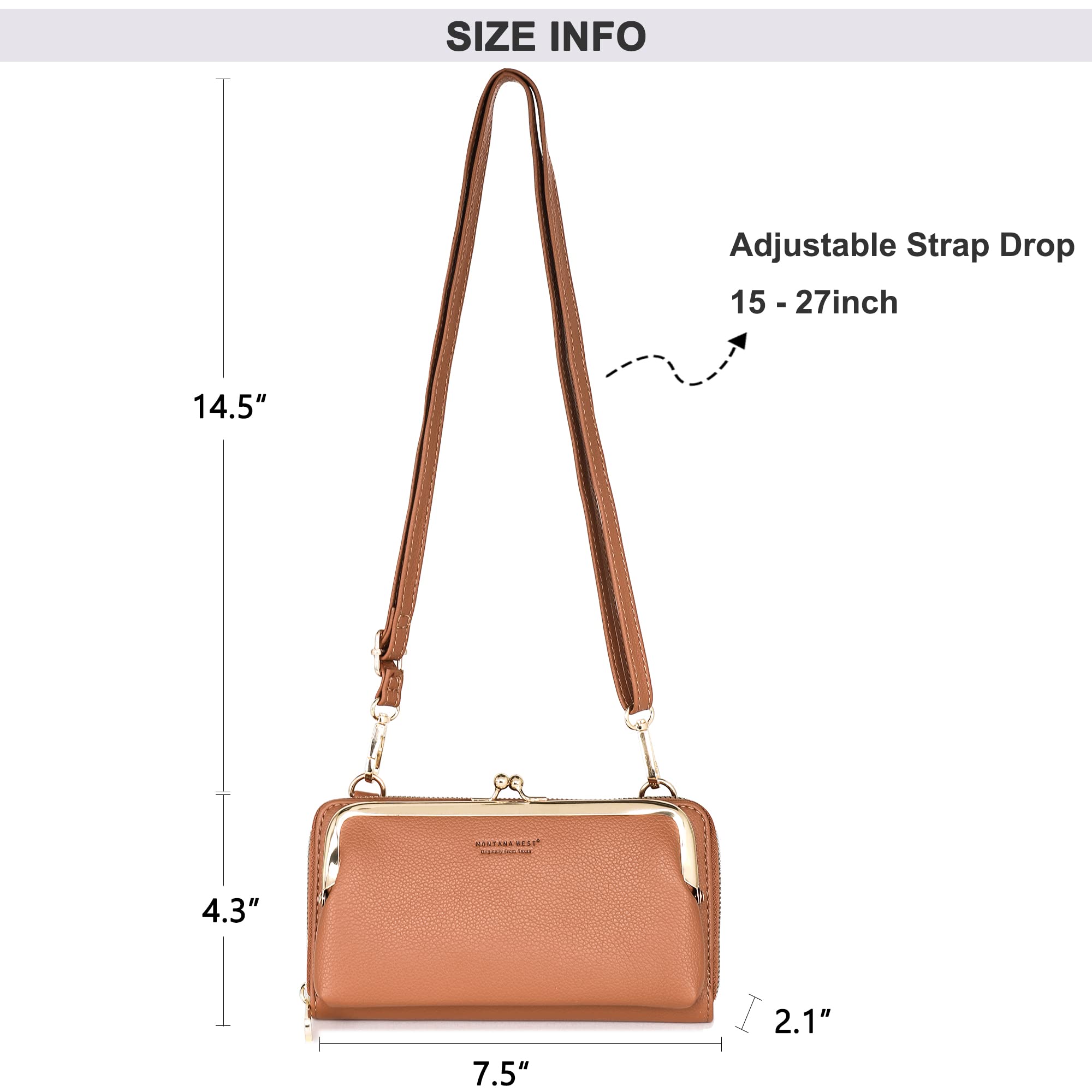 Montana West Small RFID Blocking Crossbody Purse for Women - Stylish Cell Phone Wallet for Everyday Use, Travel & Shopping