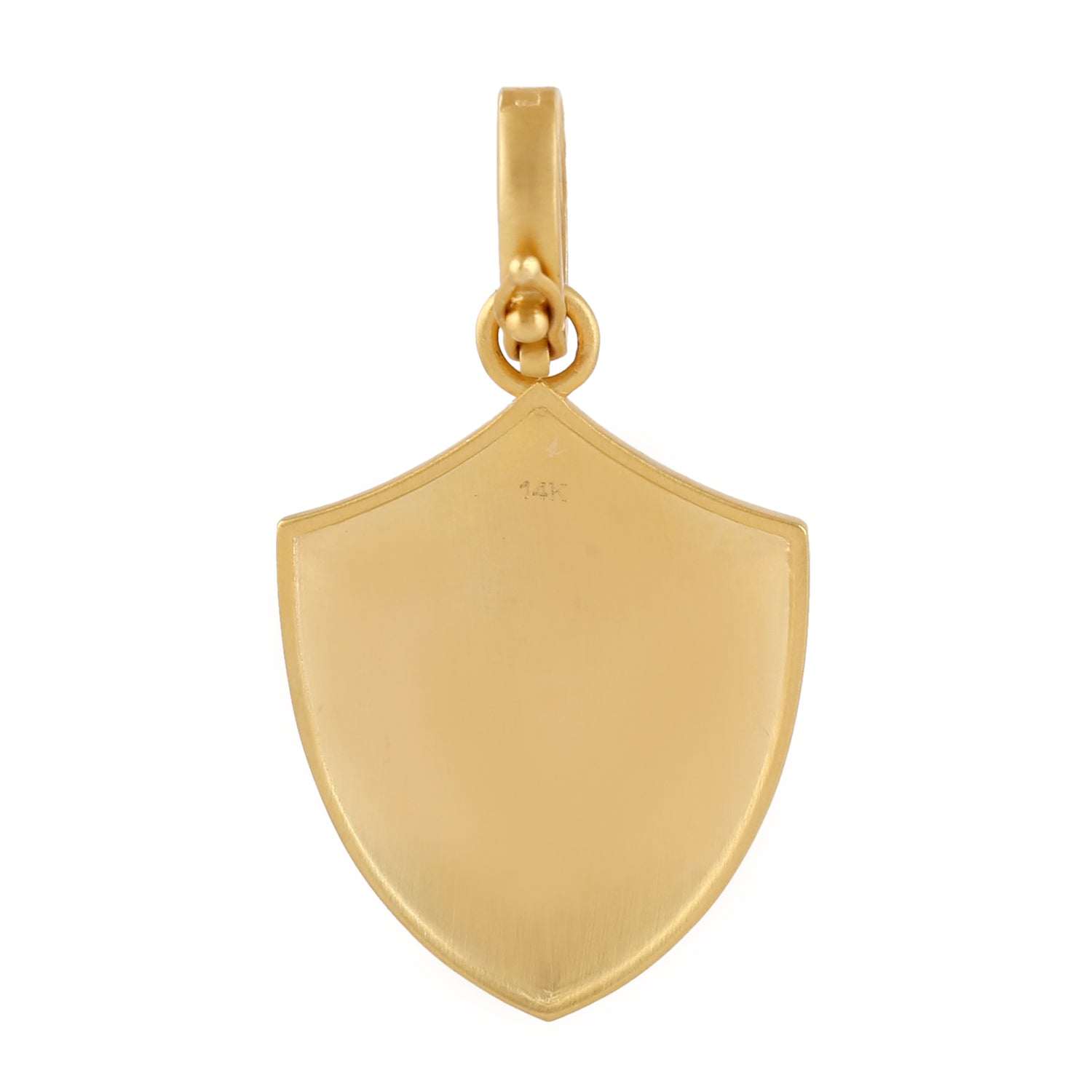 14K Yellow Gold Pave Diamond Handmade Blue Sapphire Shield Pendant Necklace - Elegant Jewelry Gift for Women, Perfect for Anniversaries, Birthdays & Special Occasions