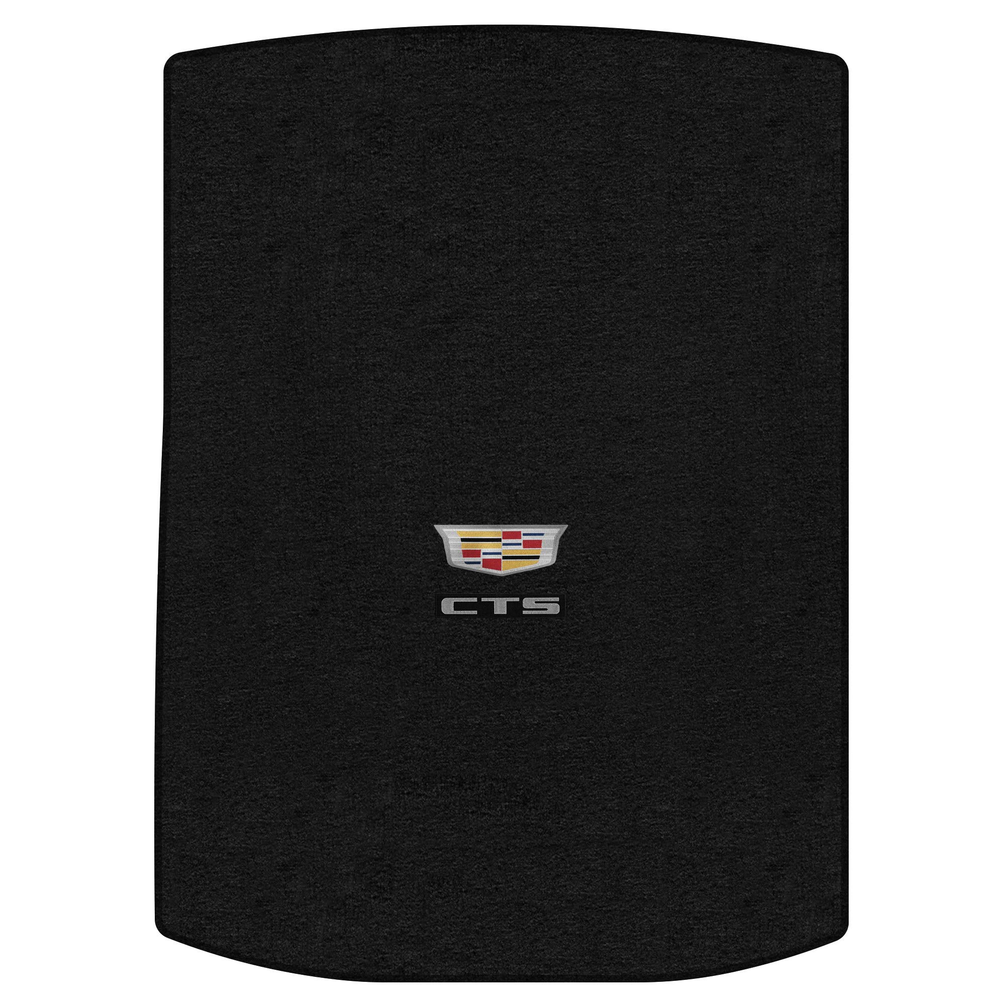 Premium Custom-Fit Carpeted Floor Mats for Cadillac CTS/CTS-V Sedan (2015-2020) - Luxury Car Floor Liners with Large Emblem in Charcoal - Perfect for Trunk Protection & Enhanced Interior Style