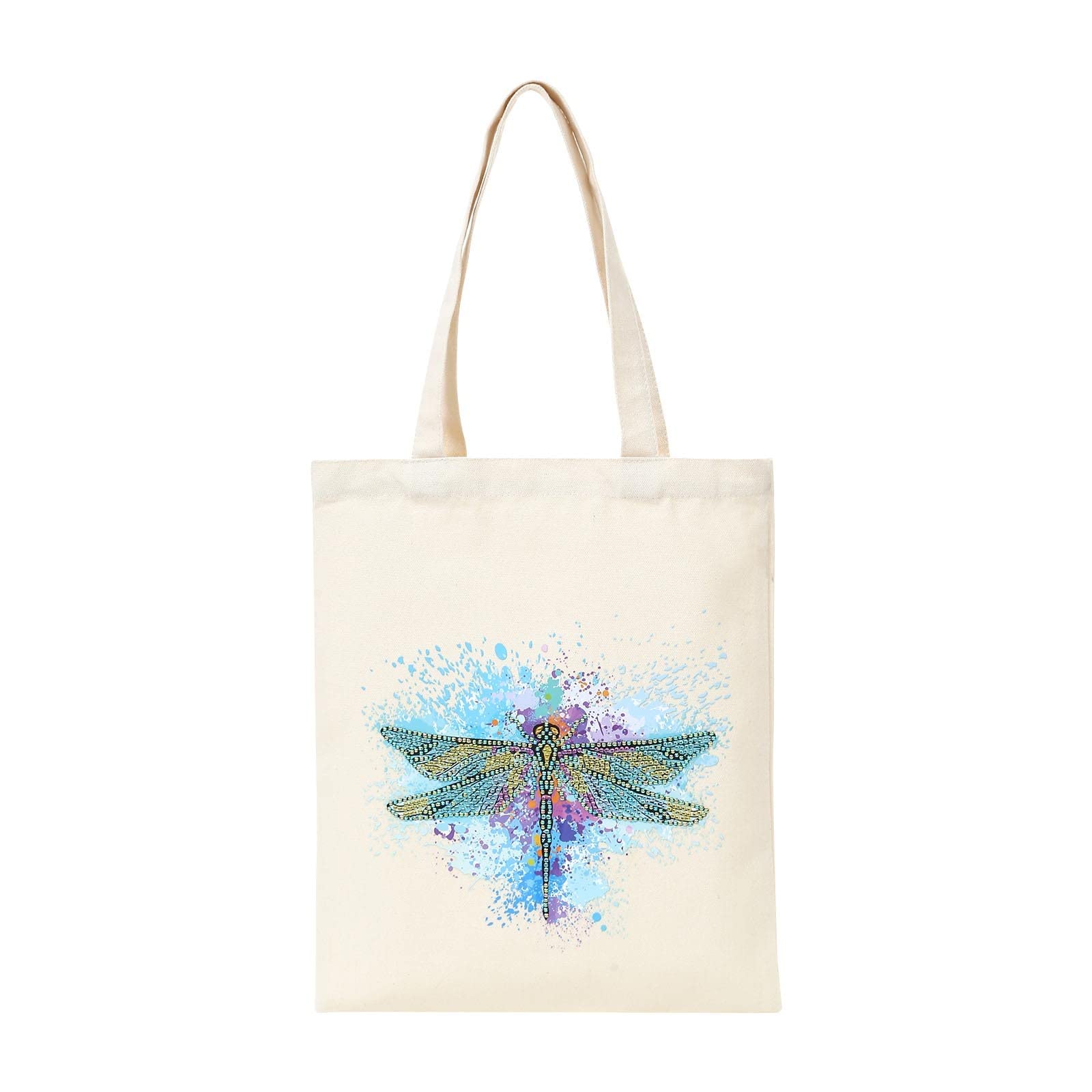 5D DIY Diamond Painting Cotton Canvas Tote Bag - Reusable Grocery Shopping Bags for Women, Durable & Fashionable Handbag (Size B, One Size) - Perfect for Shopping, Beach, Work & Daily Use