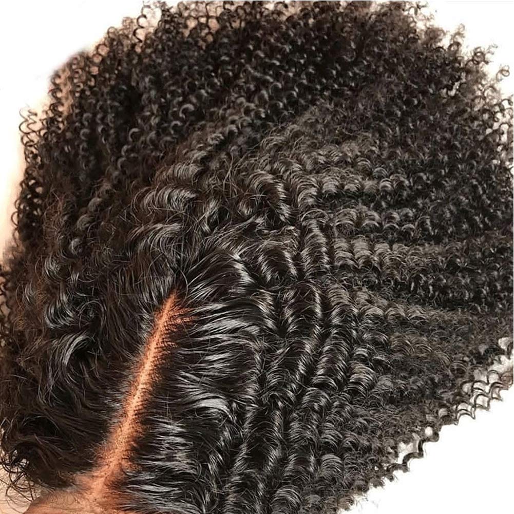 150% Density 9A Remy Brazilian Human Hair Wig for Black Women - Kinky Curly 360 Lace Frontal Wig with Baby Hair & Pre-Plucked Hairline | Deep Curly 12