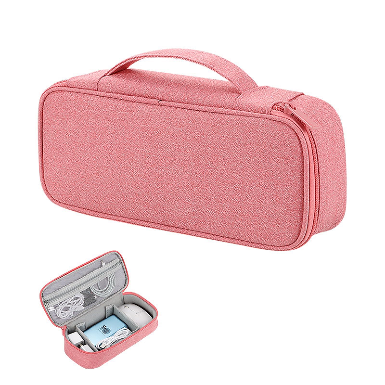 Electronic Cable Storage Bag - Travel Organizer for Wires & Cables - Multi-Function Portable Electronic Accessories Case (Pink) - Perfect for Travel, Office & Home Organization