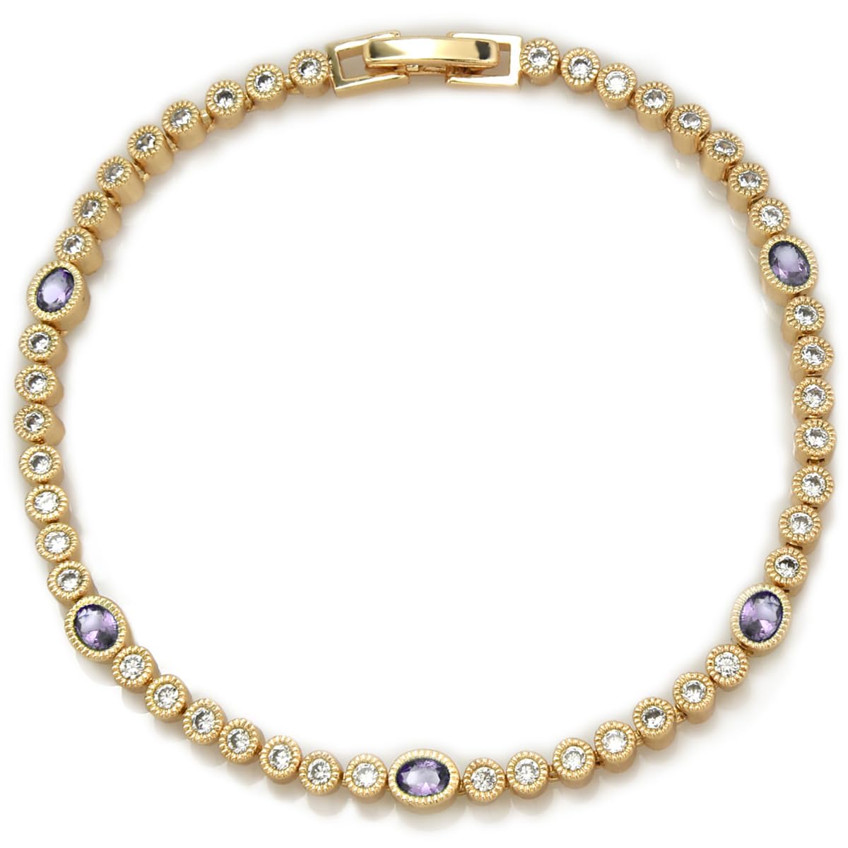 3mm Cubic Zirconia Tennis Bracelet for Women - 7 Inch Gold Plated Jewelry - Perfect for Weddings, Parties & Everyday Elegance