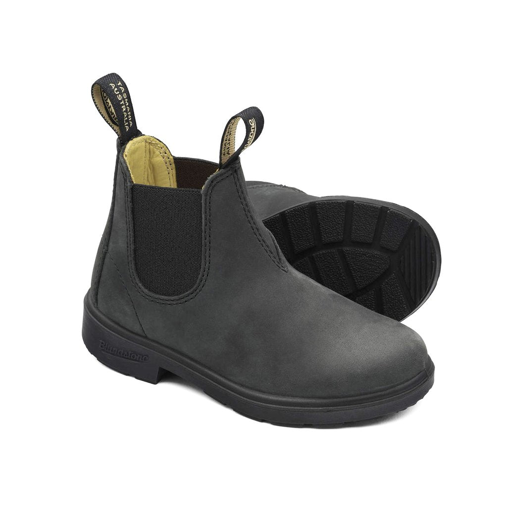 Blundstone 1325 Kids Rustic Black Chelsea Boots - Waterproof & Comfortable Leather Ankle Boots for Boys & Girls - Perfect for School, Outdoor Play & Everyday Wear