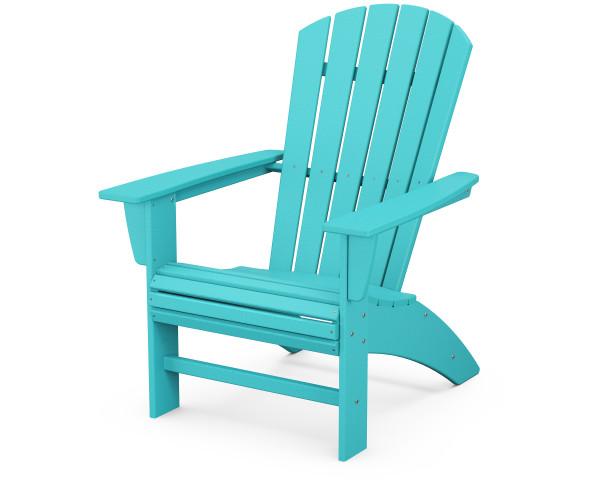 Polywood Aruba Nautical Curveback Adirondack Chair - Durable Outdoor Furniture for Patio, Poolside & Beach - Eco-Friendly Recycled Plastic Material