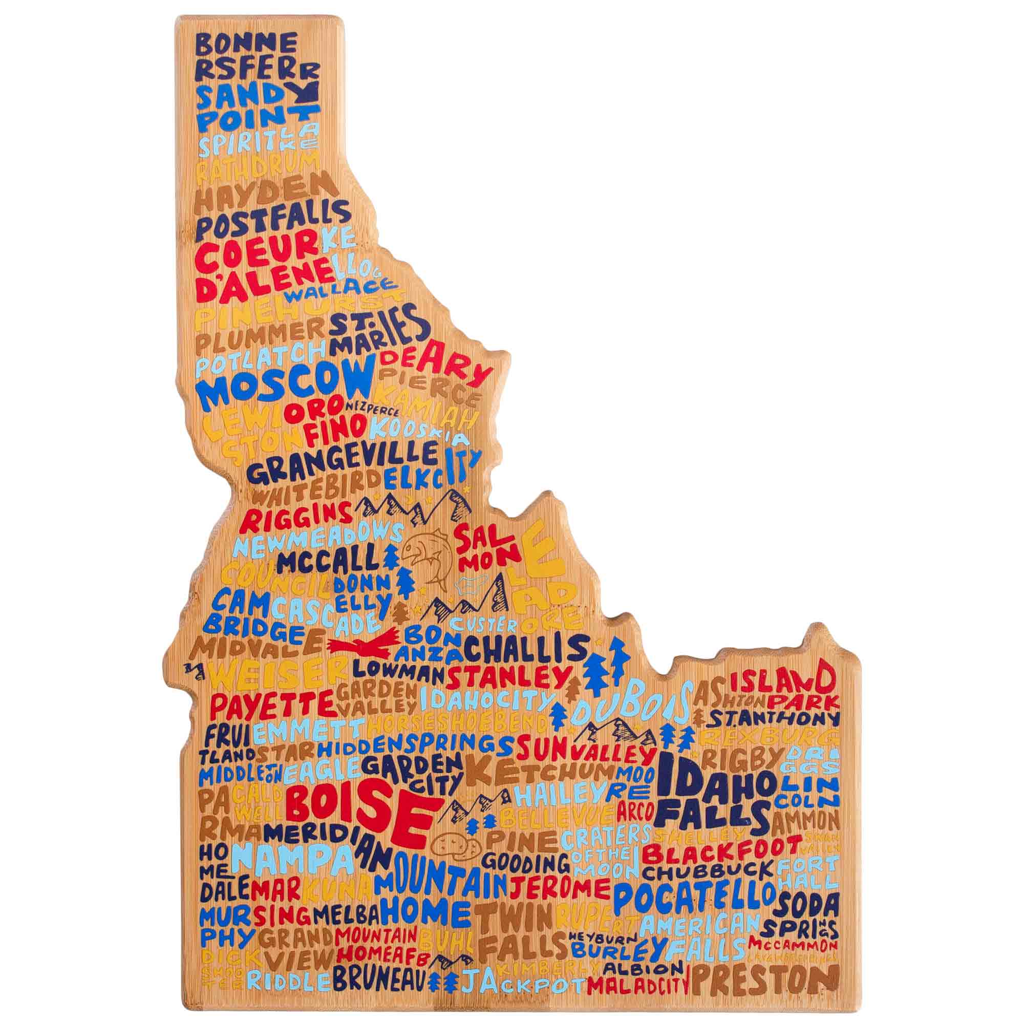 Premium Idaho Wood Cutting Board with Handcrafted Artwork by Wander on Words™ - Perfect for Kitchen Prep, Charcuterie Boards & Home Decor Gifts
