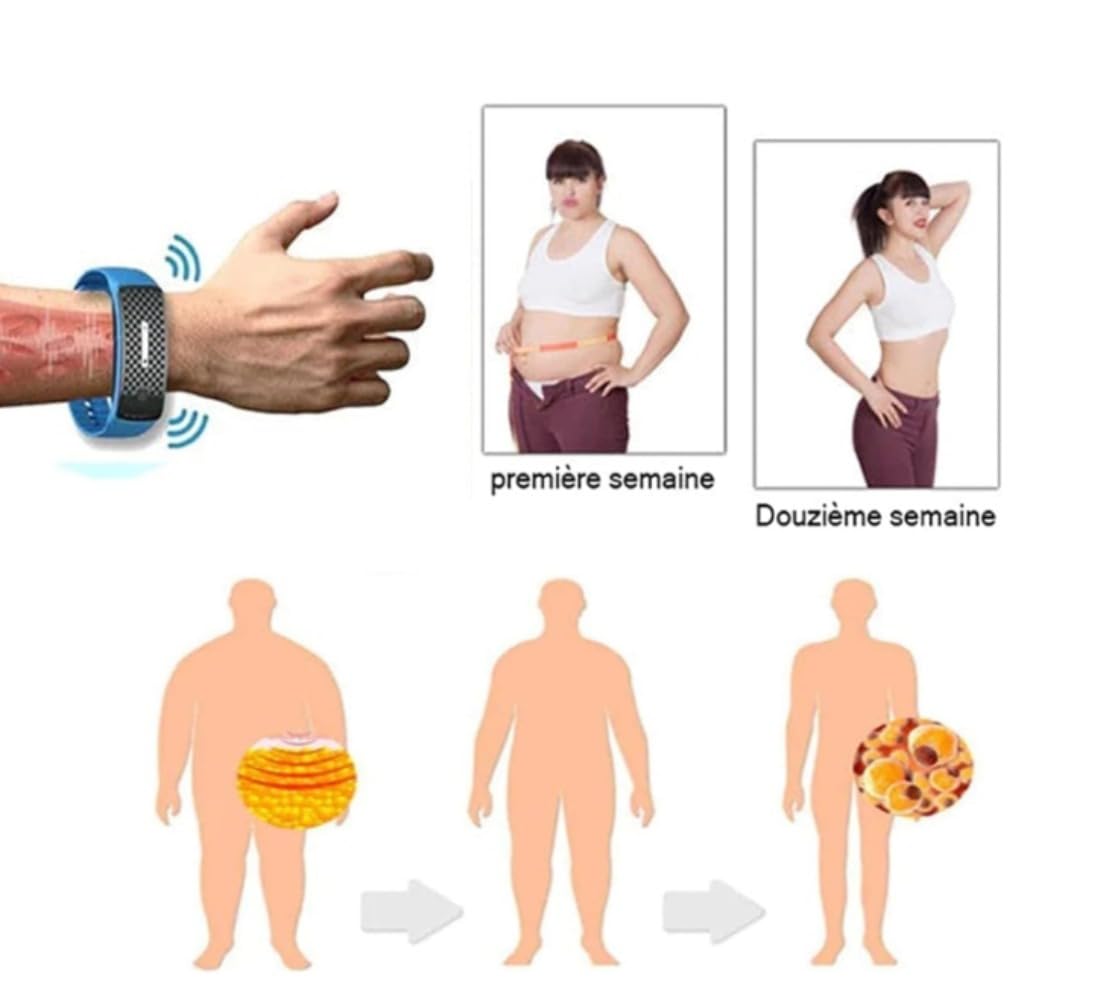 Jos-Fit Ultrasonic Weight Loss Bracelet for Men & Women - Titanium Alloy Slimming & Detox Wristband with Fat Burning Technology - Perfect for Gym, Yoga & Daily Fitness (2-Blue)