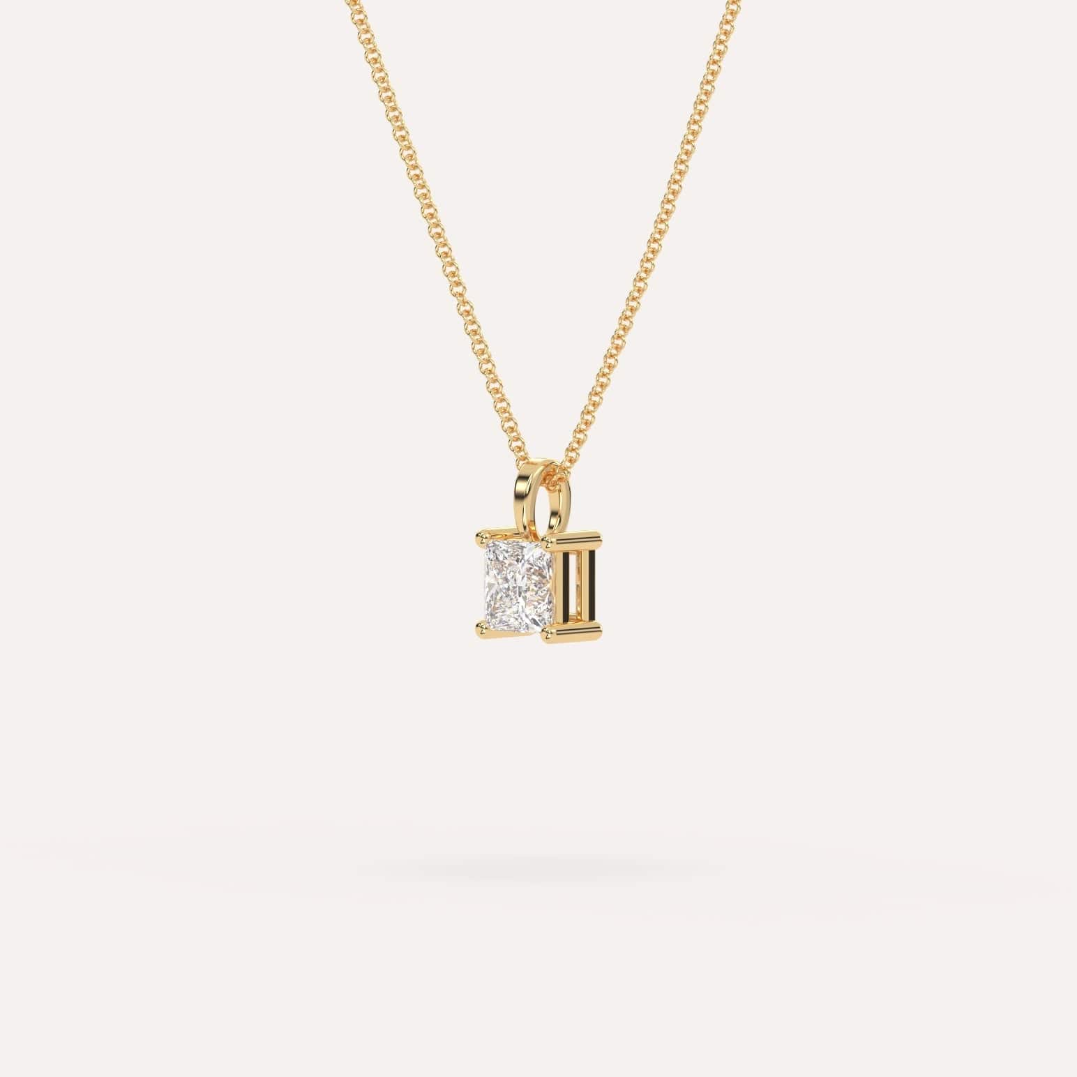 1/2 Carat Princess Cut Diamond Pendant Necklace - 14K White Gold Chain for Women - Perfect for Weddings, Anniversaries & Special Occasions