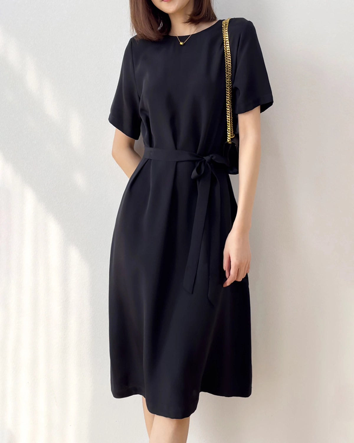 Loose Fit Belted Silk Dress 32 Momme - Elegant Women's Silk Wrap Dress for Casual & Formal Occasions