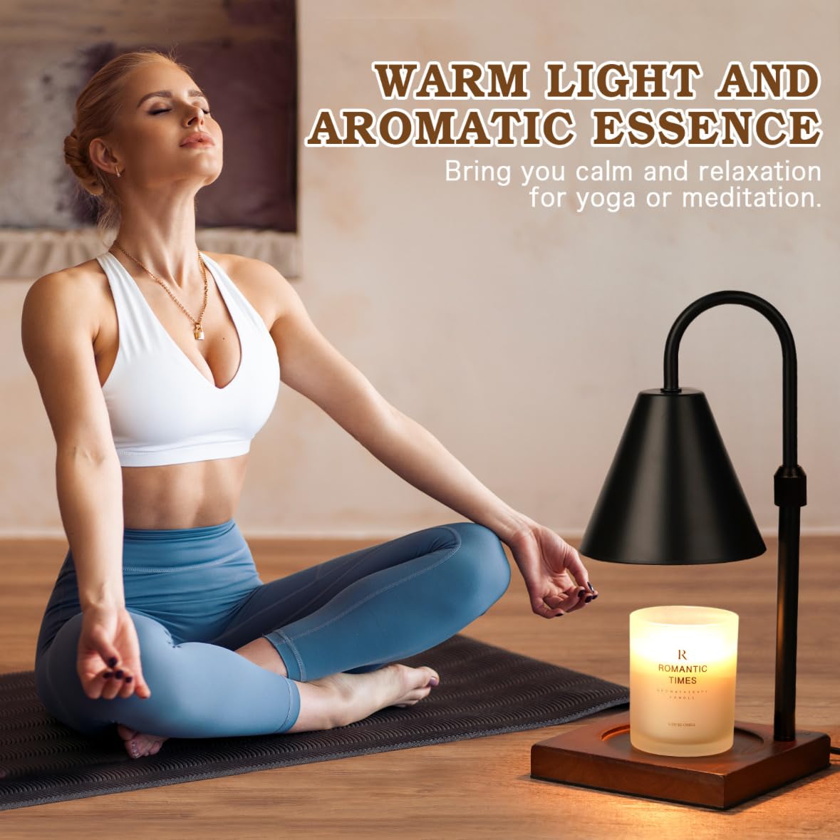 Modern Dimmable Candle Warmer Lamp with Timer - Adjustable Wax Melt Warmer for Home Decor, Perfect Birthday Gift for Women & Mom - Creates Cozy Ambiance in Living Room, Bedroom, or Office