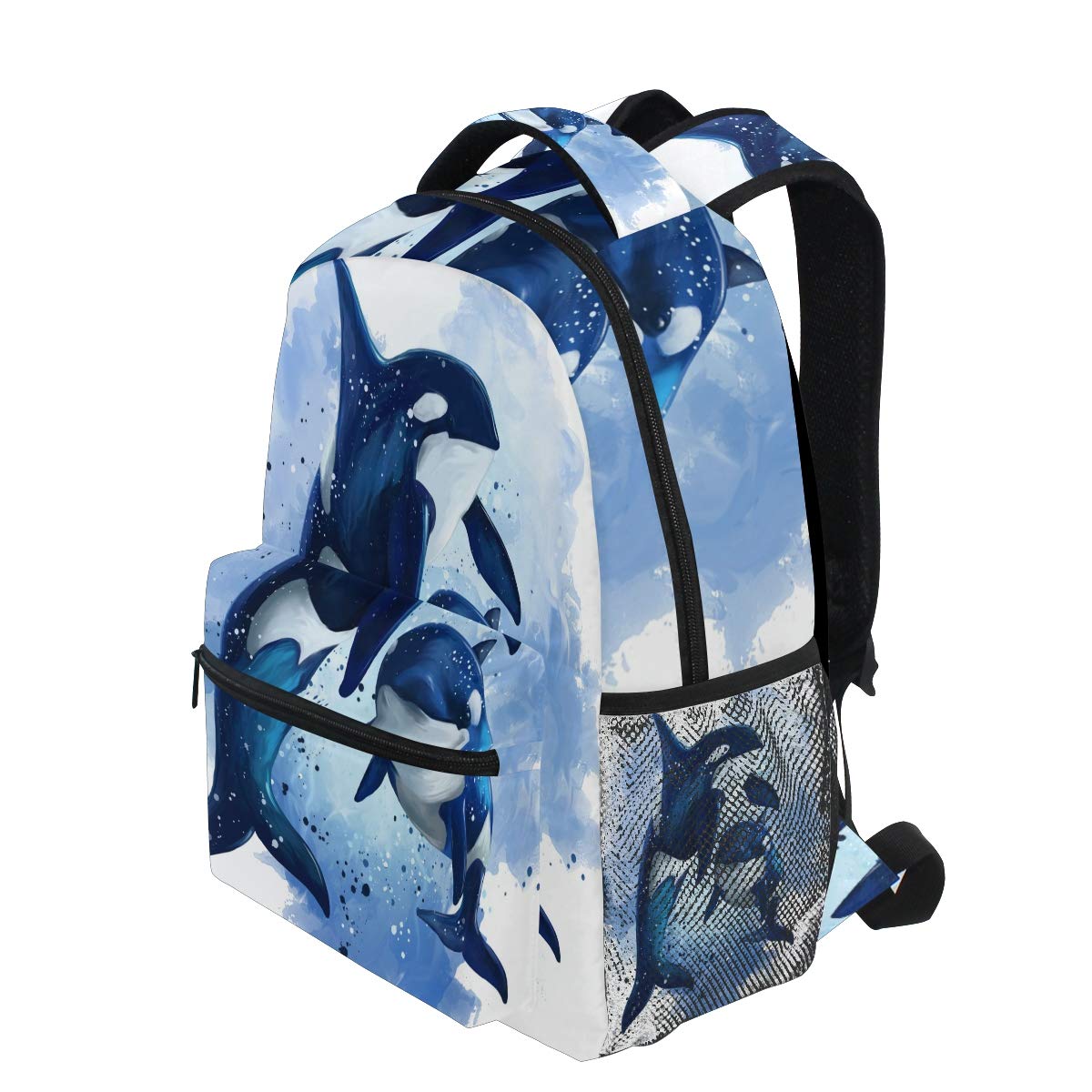 AUUXVA Kids Backpack with Killer Whale Design - Waterproof School Shoulder Bag for Boys & Girls, Large Capacity Bookbag for Elementary Students & Teens - Perfect for School, Travel, and Daily Use