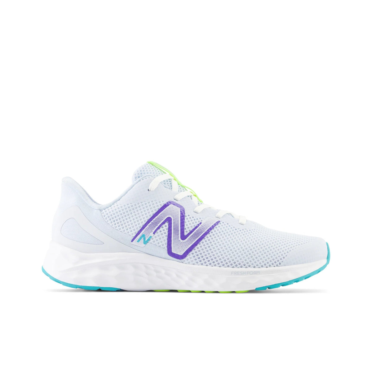 New Balance Junior Arishi V4 Running Shoes for Kids - Ice Blue/White - Lightweight & Comfortable for School, Sports & Daily Wear