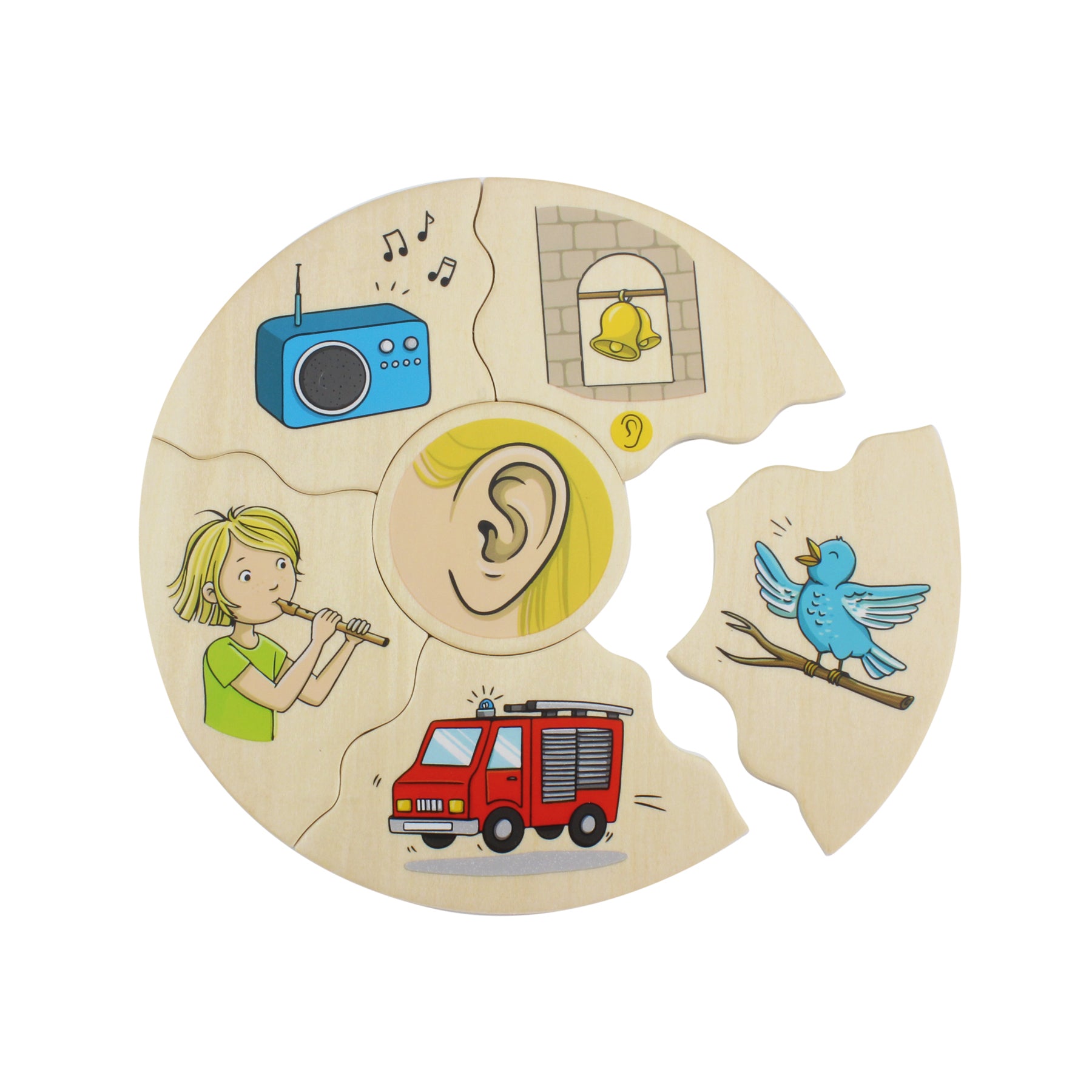 Beleduc Humanico 5 Senses Puzzle - Sensory Exploration Game for Kids | Educational Wooden Toy for Learning Body Parts & Sensory Development | Perfect for Preschool Classroom & Montessori Play