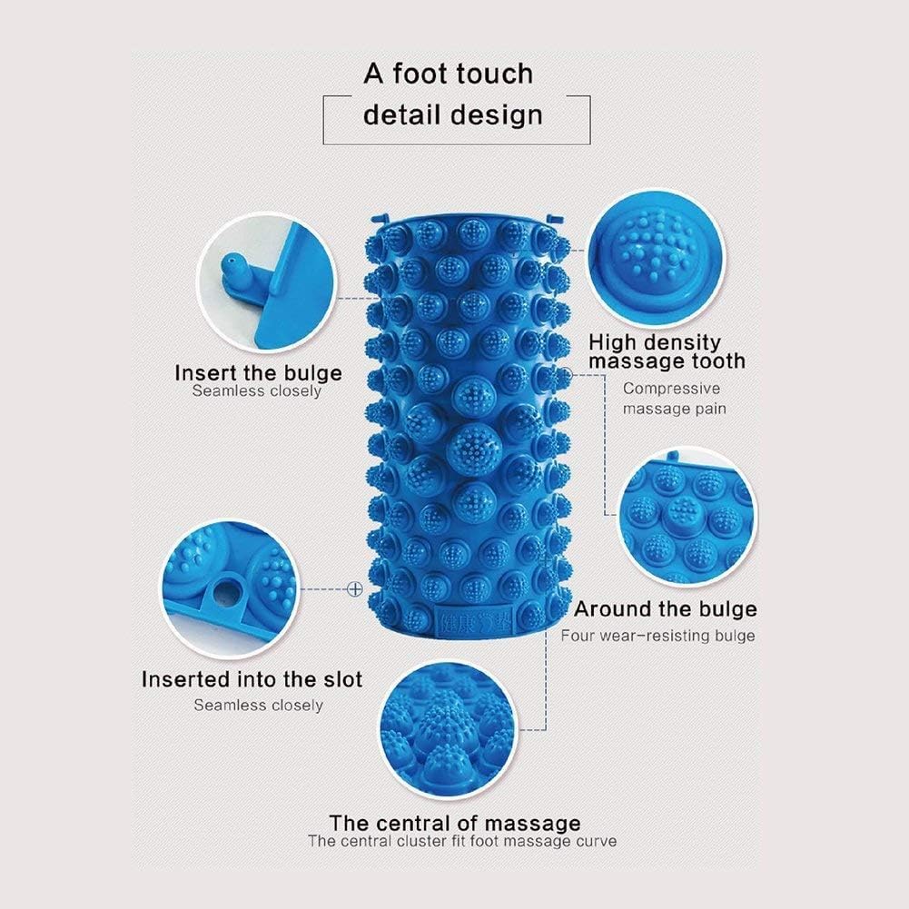 Acupressure Foot Massage Mat - Reflexology Walking Toe Plate Massage Pad for Yoga, Bathroom & Outdoor Use - Anti-Slip Design - Set of 4 Blue Mats - Relieve Foot Pain & Improve Circulation