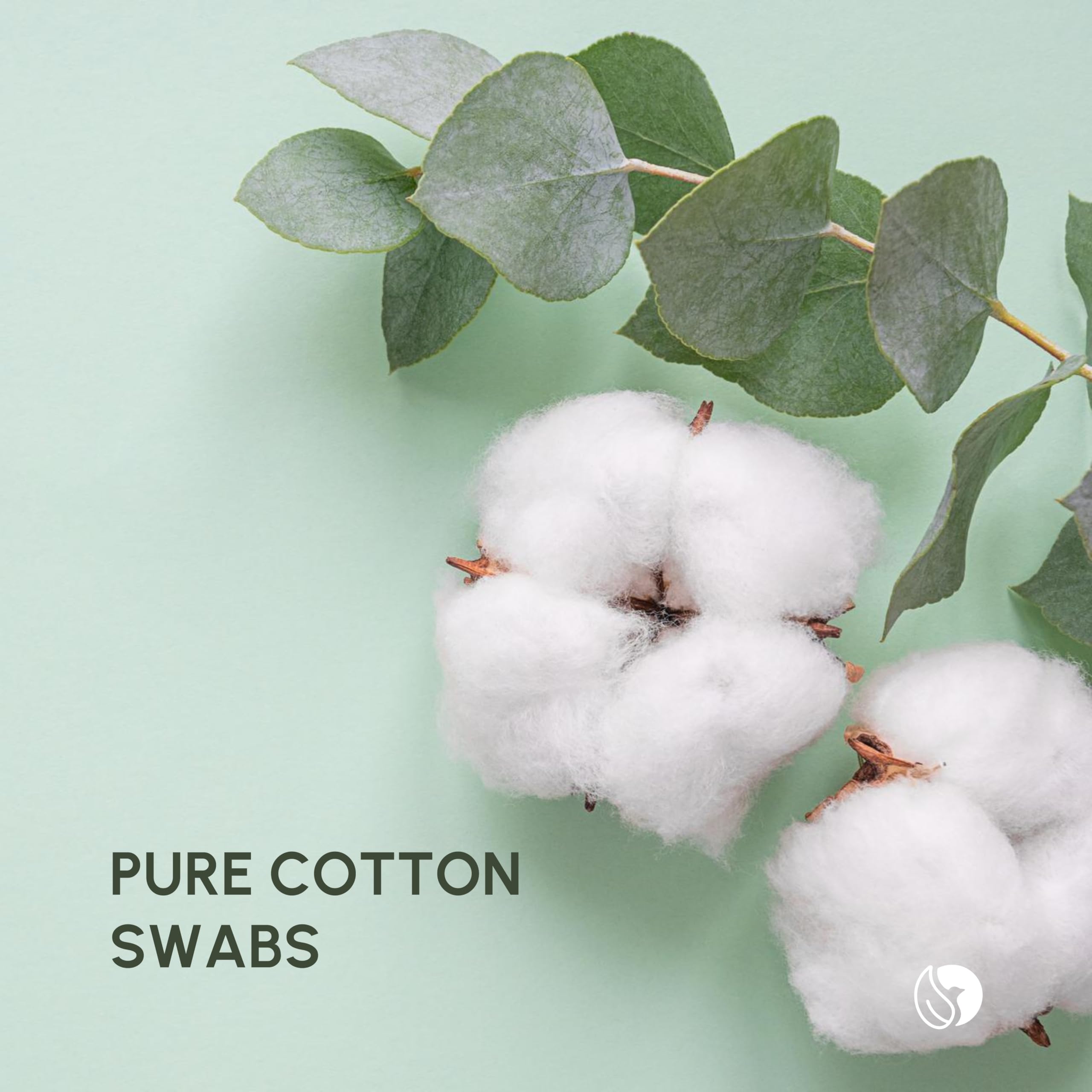 Eco-Friendly Organic Bamboo Cotton Swabs - 50 Count | Biodegradable Ear Cleaners for Gentle Hygiene & Makeup Application | Perfect for Travel, Home & Eco-Conscious Beauty Routines