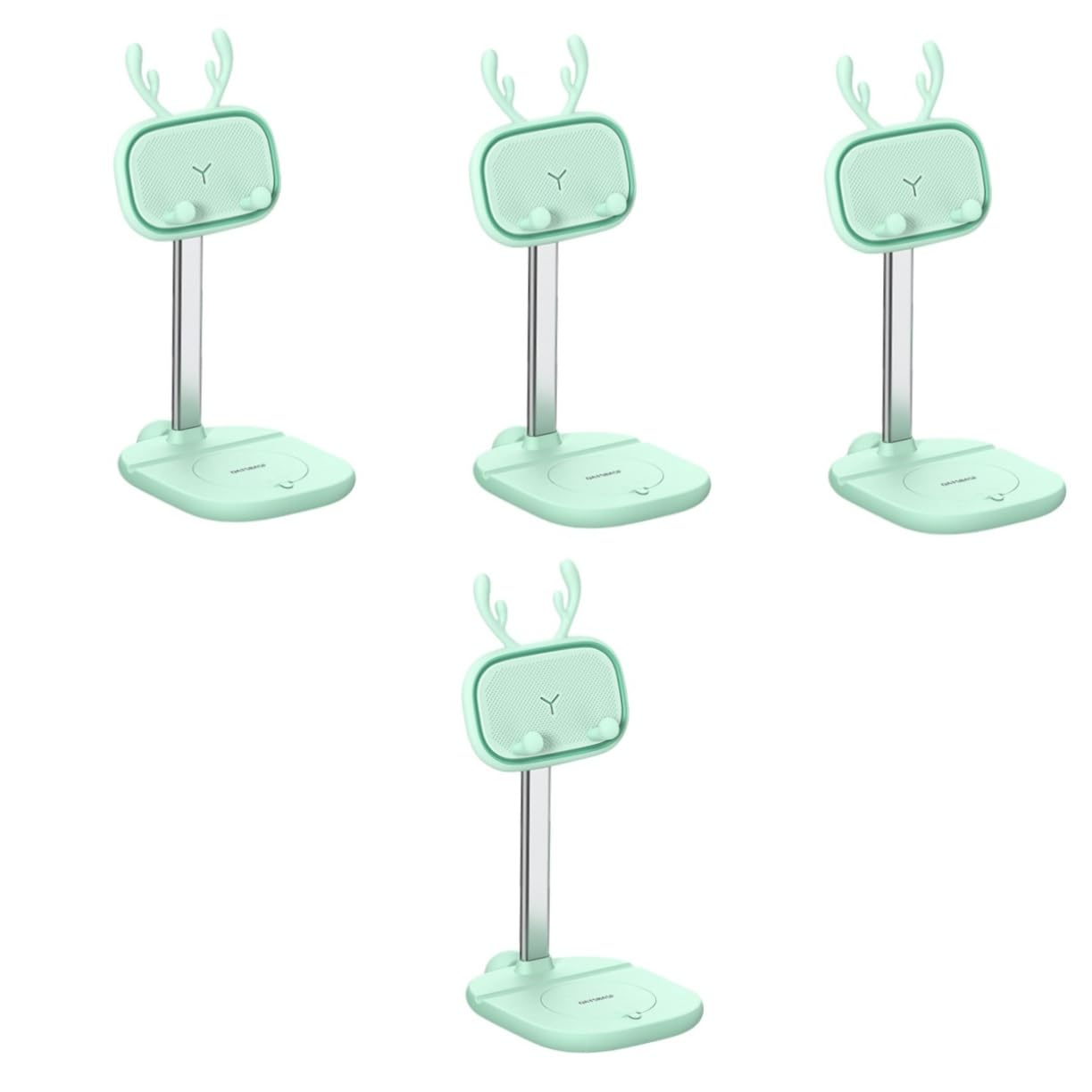UKCOCO 4-Pack Adjustable Phone Stand for Desk - Universal Smartphone & Tablet Holder with Sturdy ABS Base - Perfect for Home Office, Video Calls, and Hands-Free Viewing