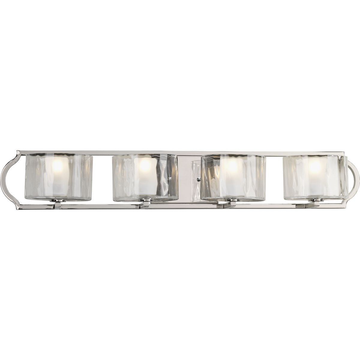 Caress Collection 4-Light Clear Glass Bathroom Vanity Light Fixture - Perfect for Bathroom, Powder Room, and Dressing Area Lighting