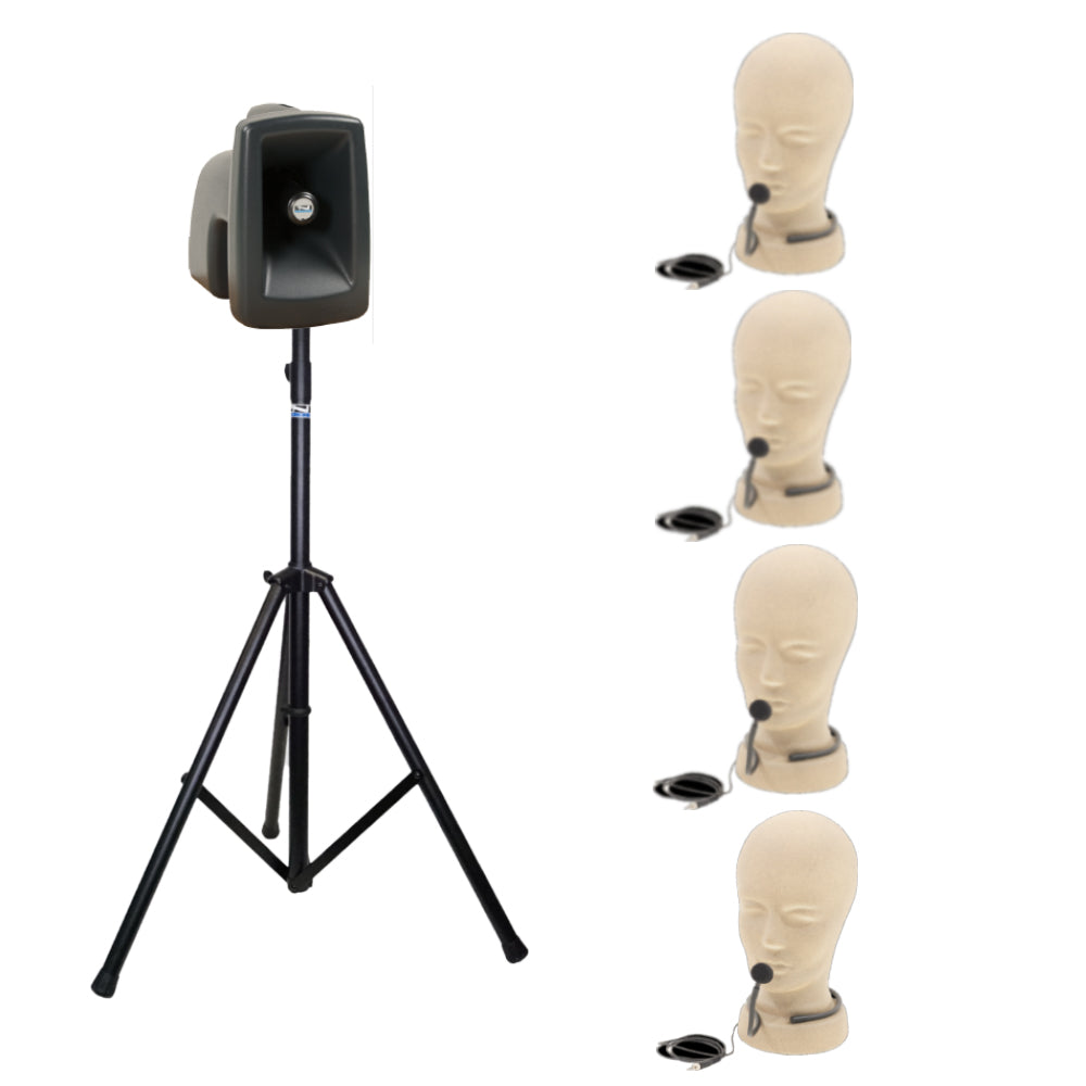Anchor Audio MegaVox XU4 Portable PA System with 4 Wireless Microphones - Perfect for Outdoor Events, Parties, and Public Speaking