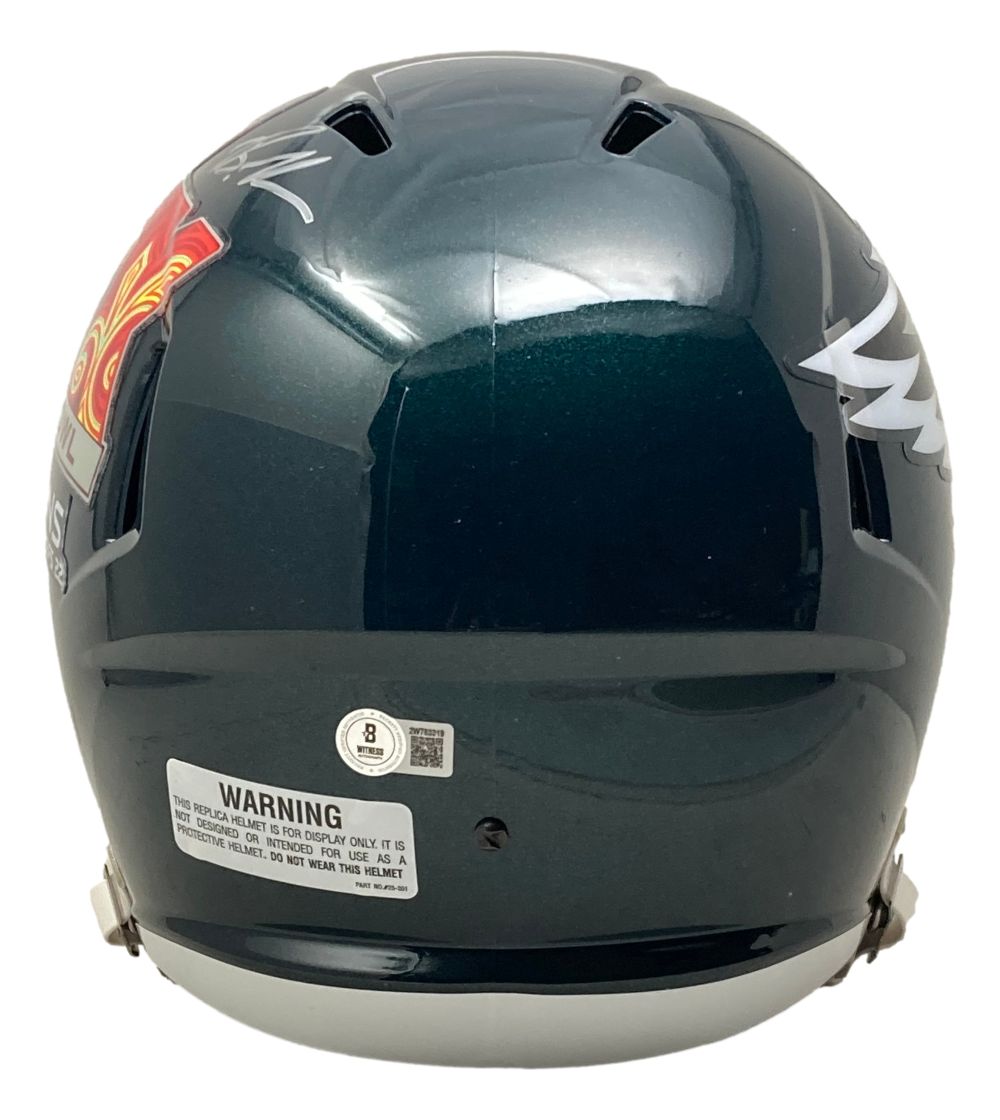 Brandon Graham Autographed Philadelphia Eagles Super Bowl LIX Replica Football Helmet with Display Case - Limited Edition Collectible for Eagles Fans & NFL Memorabilia Enthusiasts