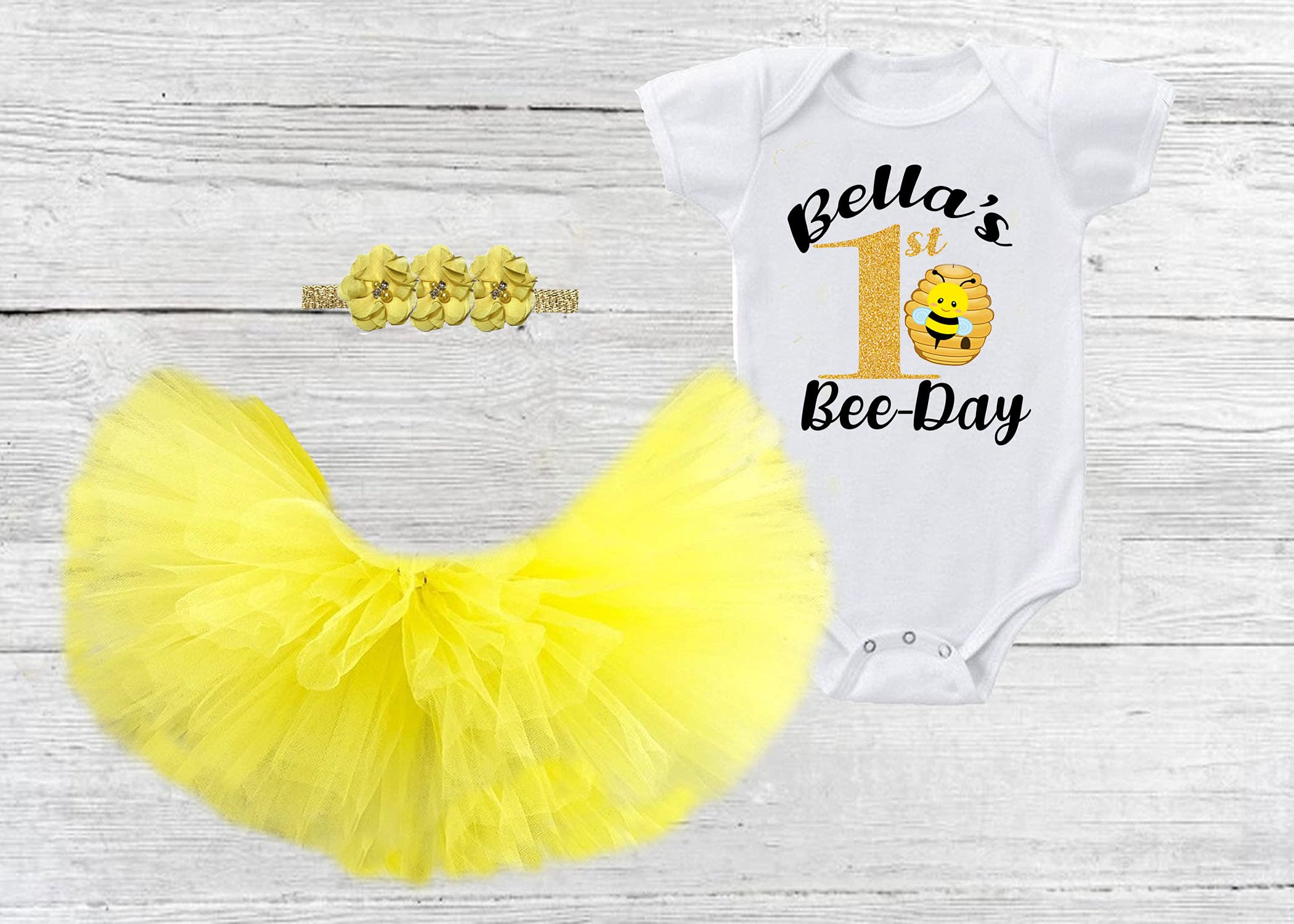 Bumble Bee Girl Birthday Outfit - 1st & 2nd Birthday Tutu Set with Matching Shirt for Baby Girls | Perfect for Bee-Themed Parties, Photo Shoots & Special Celebrations