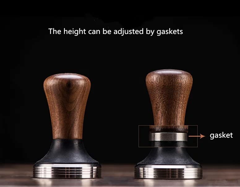 Premium 58mm Stainless Steel Espresso Coffee Tamper with Ergonomic Wooden Handle - Professional Barista Tool for Perfect Espresso Extraction at Home or Coffee Shop