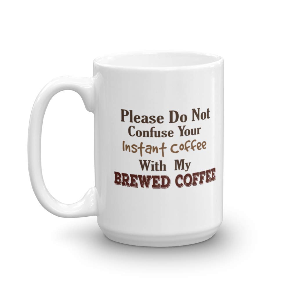 Premium 15 oz Coffee & Tea Mug for Brewed Coffee Lovers - White Ceramic Cup with Comfortable Handle - Perfect for Home, Office & Gifts