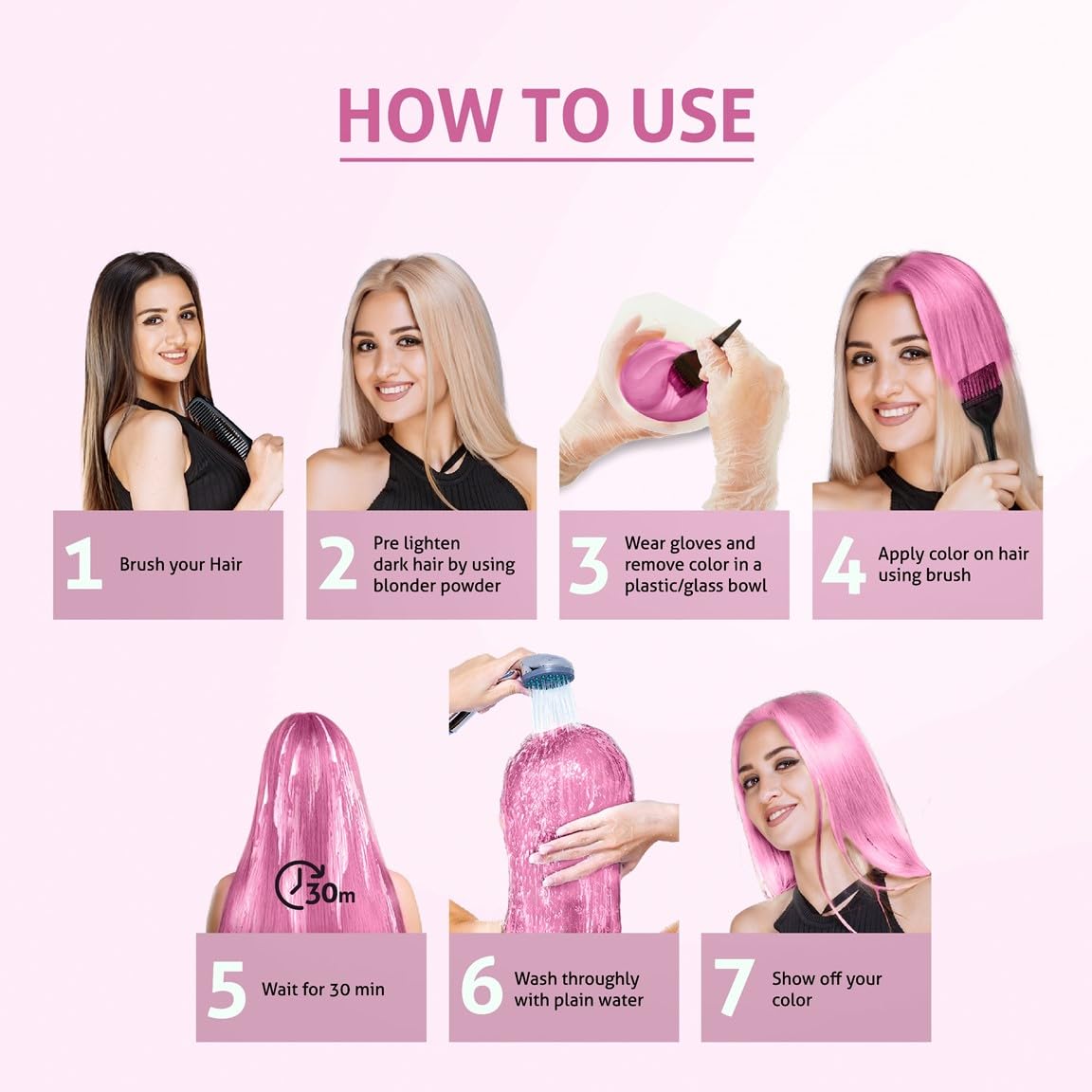 Nisha Cosglam Semi-Permanent Vegan Hair Dye - Ammonia & Peroxide Free Conditioning Color for Men & Women - 120g #11 Soft Pink (Light Pink) - Lasting Glossy Highlights for Everyday Style & Special Occasions