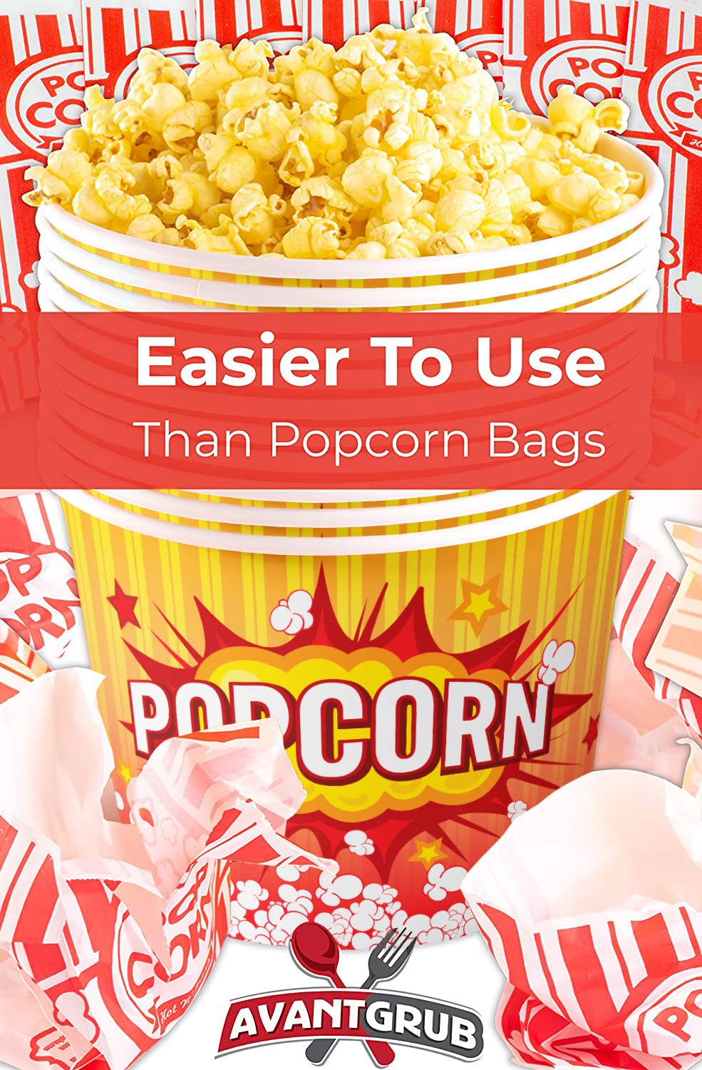 Vintage-Style 85oz Popcorn Buckets (100 Pack) - Reusable, Durable & Greaseproof Movie Theater Containers in Red & Yellow - Perfect for Home Cinema, Birthday Parties, Carnivals, Fundraisers & Concession Stands