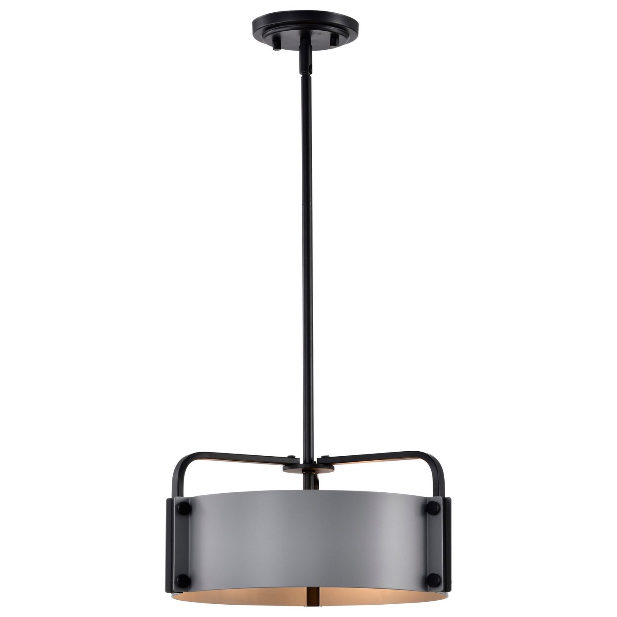 Altos 14-Inch 3-Light Pendant Light Fixture - Matte Gray & Black Finish for Kitchen Island, Dining Room, or Bedroom Lighting
