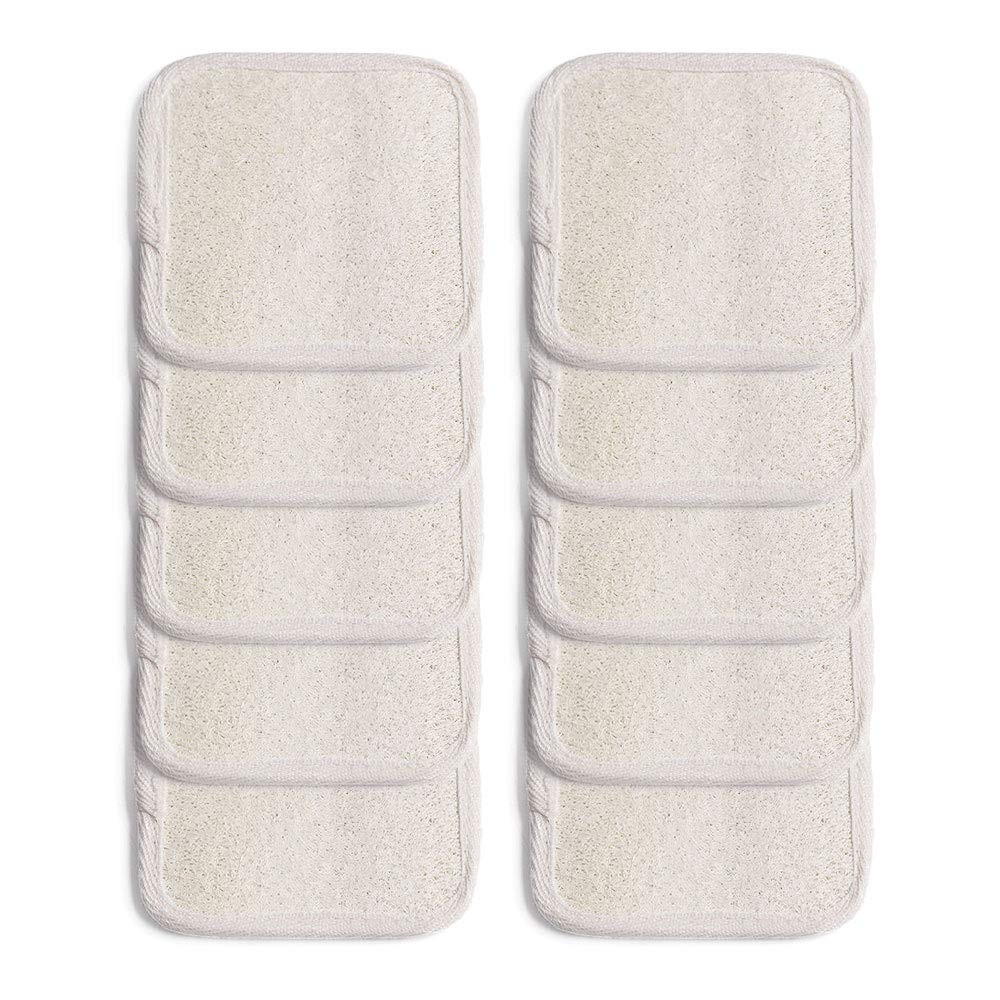 10-Pack Natural Loofah Sponges for Dishwashing, Kitchen Cleaning, and Bath Scrub – Eco-Friendly, Biodegradable, and Gentle on Cookware – Perfect for Sinks, Showers, and Household Chores