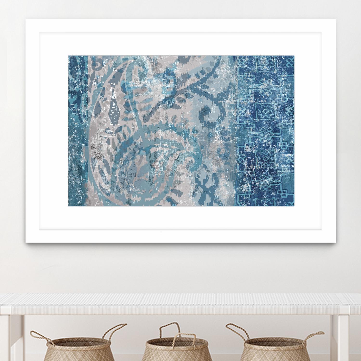 Blue Abstract Elegance Wall Art - Modern Canvas Painting for Living Room, Bedroom & Office Decor - Handmade Contemporary Home Decor