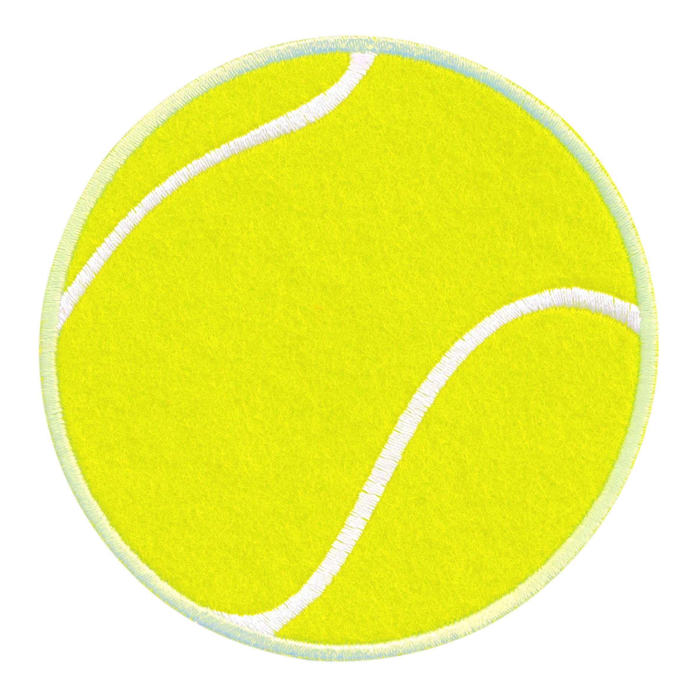 3.5 Inch Tennis Ball Iron On/Sew On Applique Patch - Sports Embroidered Patches for Jackets, Hats, Bags - DIY Clothing Decoration for Tennis Players & Fans