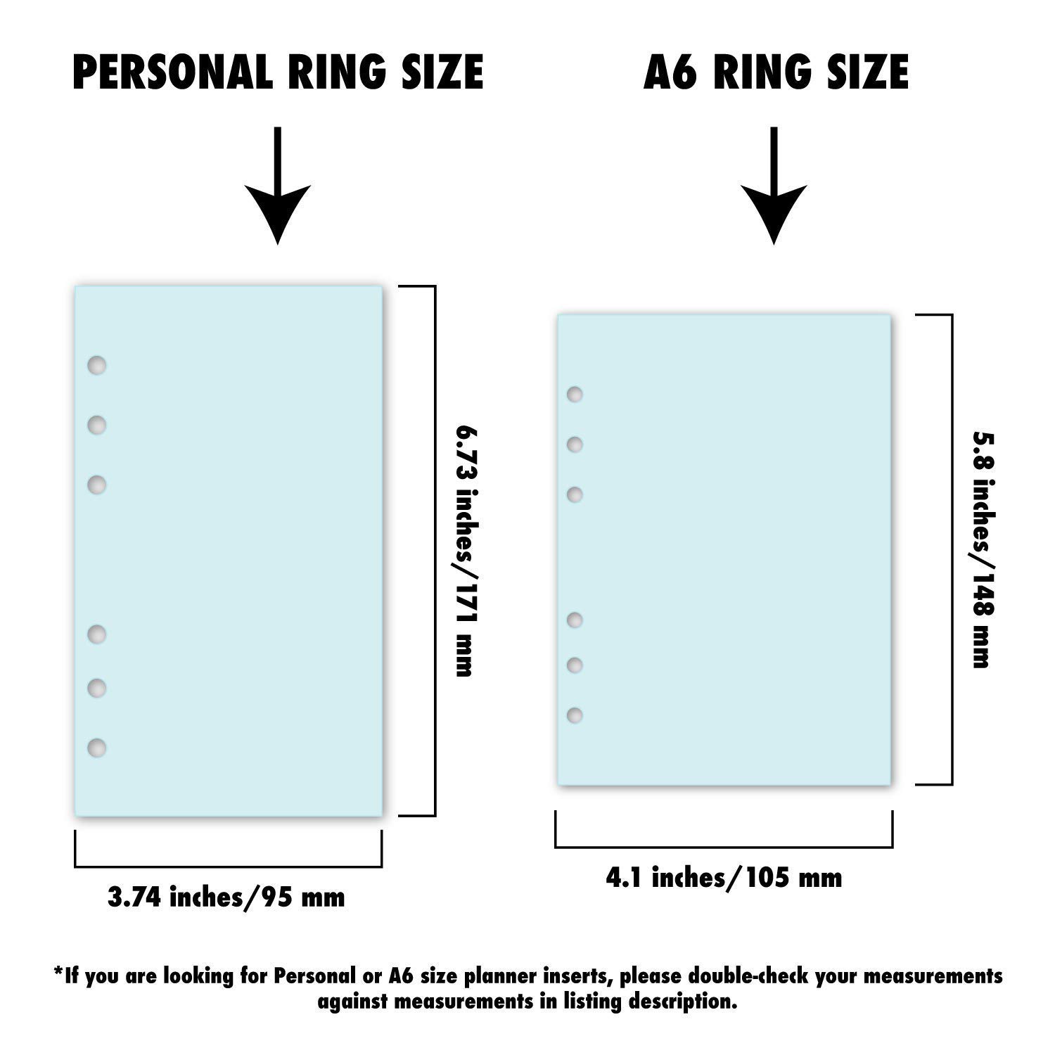 Personal Food Journal Planner Refill - 3.74