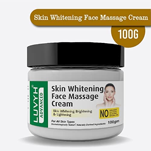 Luvyh Radiant Glow Skin Brightening Face Massage Cream - 100g Organic Brightening Cream with Natural Ingredients for Youthful Glow | Day & Night Moisturizer for Dull Skin, Dark Spots & Uneven Tone | Perfect for Daily Skincare Routine & Spa Treatments