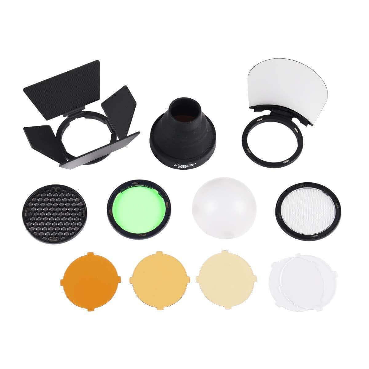 Li ION580II Speedlite Flash Light Modifiers & Adapter Ring Kit - Professional Photography Lighting Accessories for Studio, Portrait, and Outdoor Shooting