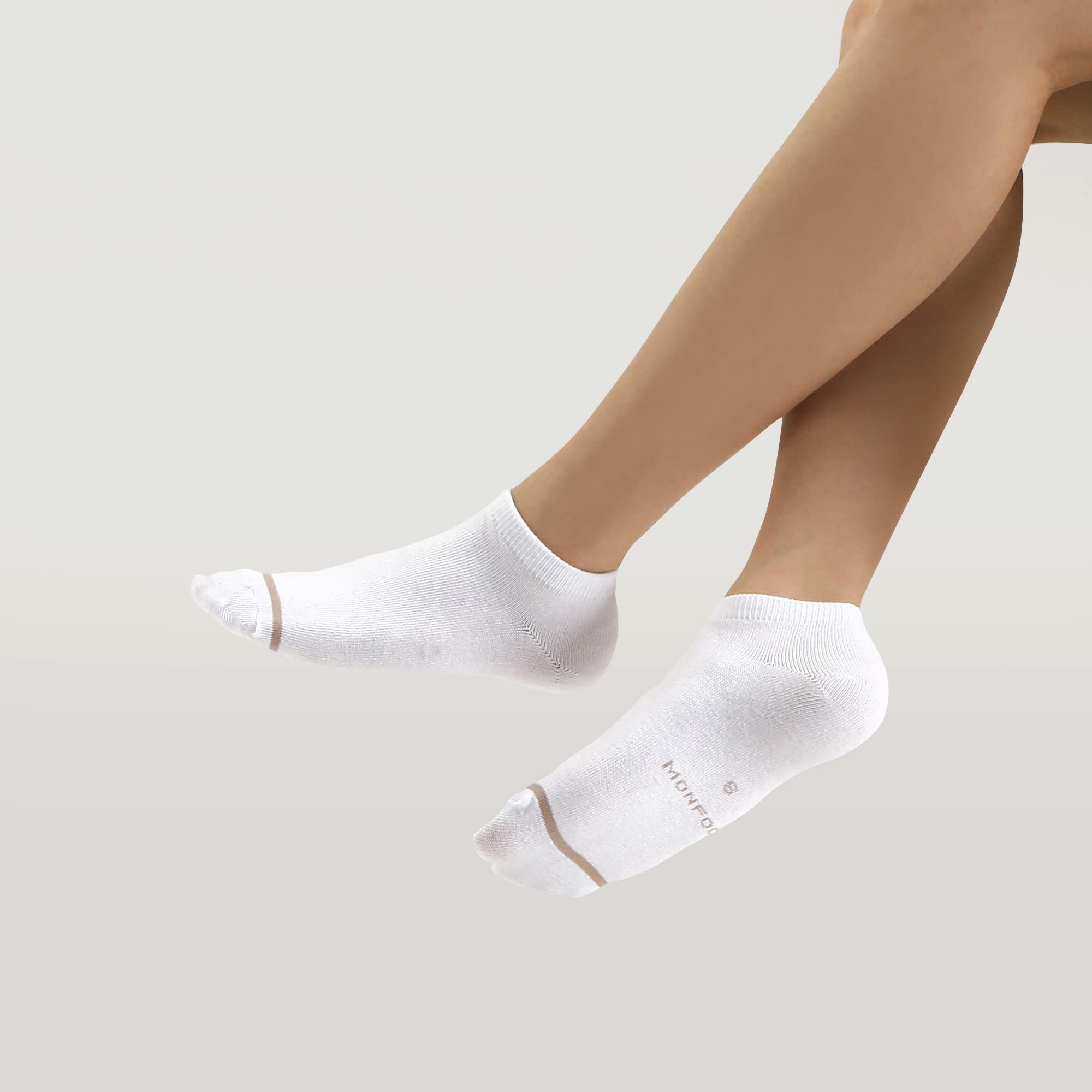MONFOOT Men's & Women's Thin Eco-Friendly Low Cut Ankle Socks - 4-10 Pairs Multipack for Casual, Sports & Everyday Wear