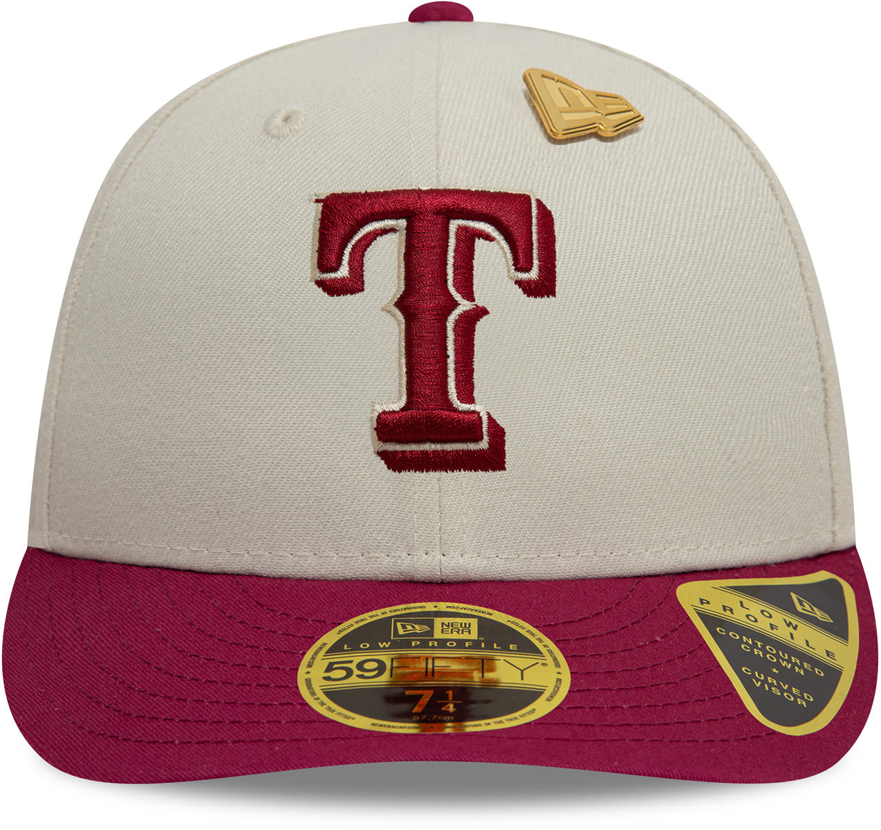 Texas Rangers New Era 59Fifty LP Pin Baseball Cap - Official MLB Fitted Hat for Men & Women - Perfect for Baseball Games, Fan Collections & Everyday Wear