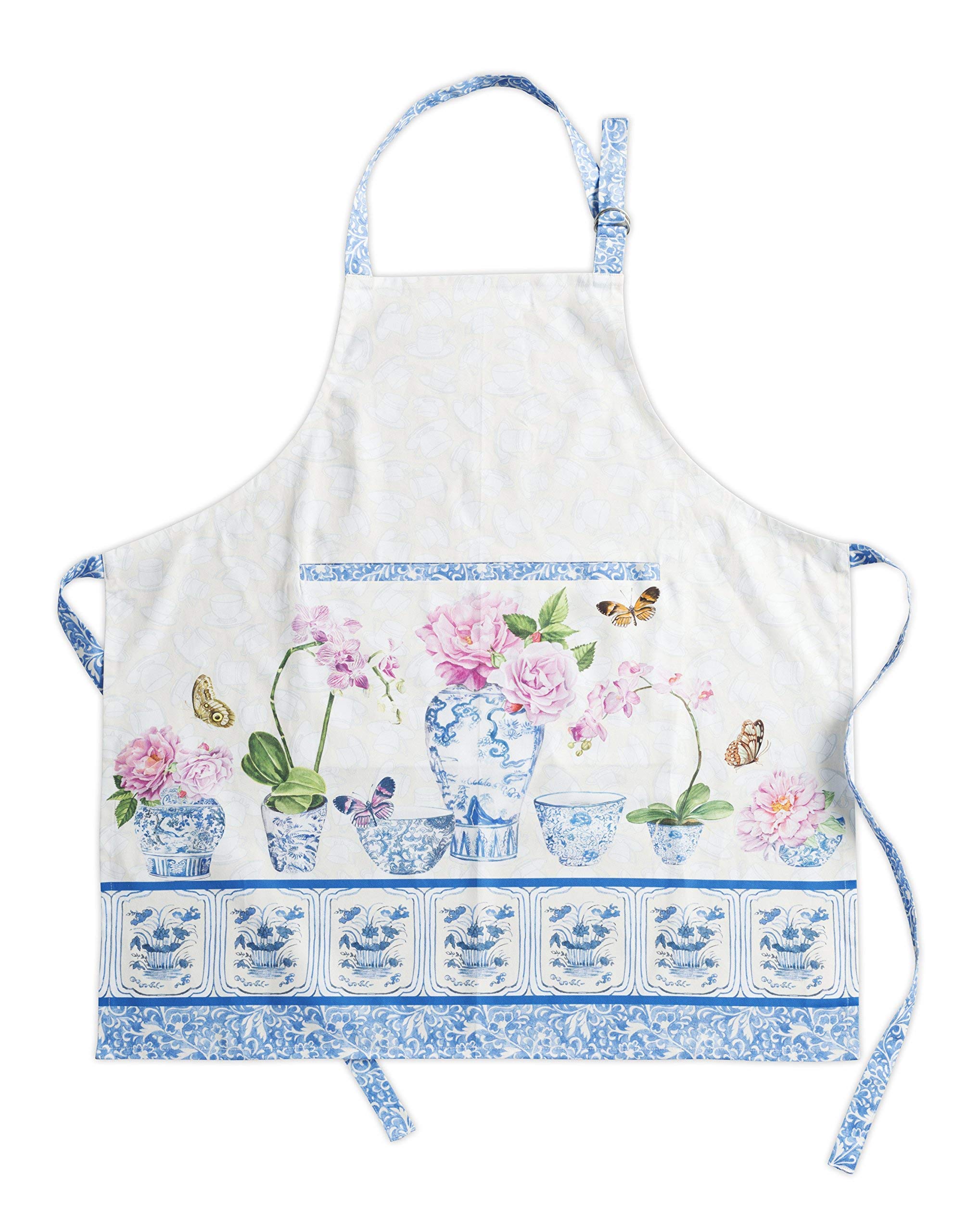 Premium 100% Cotton Kitchen Apron Set with Oven Mitt & Pot Holder - 27.5x31.5 Inch Chef Apron, 7.5x13 Inch Mitt & 8x8 Inch Holder - Perfect for Baking, Cooking & Grilling - Maison d'Hermine Canton Bundle