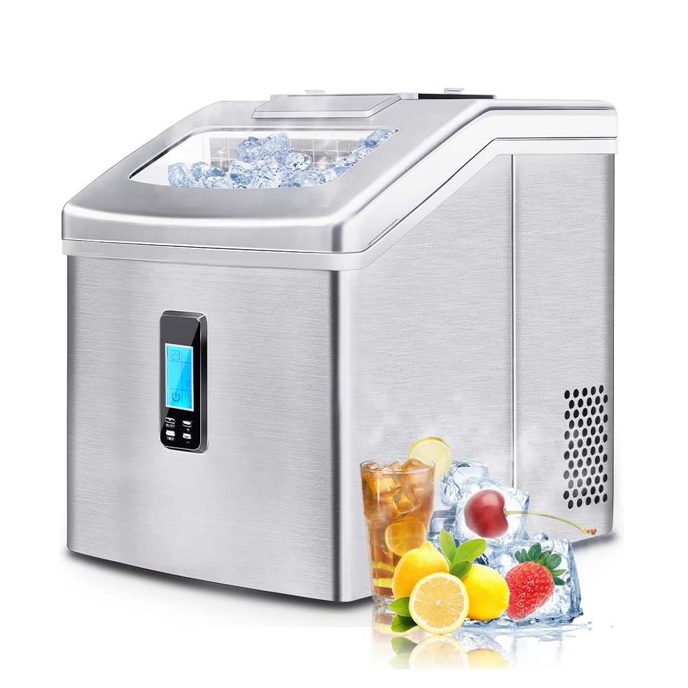 ACOOLOO Portable Countertop Ice Maker Machine - 48 lbs/24H Fast Ice Production with Ice Scoop - Perfect for Home, Office, and Outdoor Use