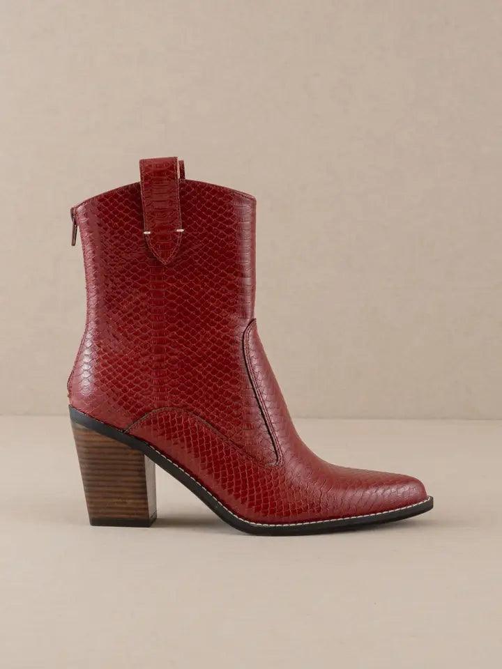 Tara Red Two-Panel Western Boots for Women - Stylish Cowgirl Boots for Riding, Country Fashion & Outdoor Events