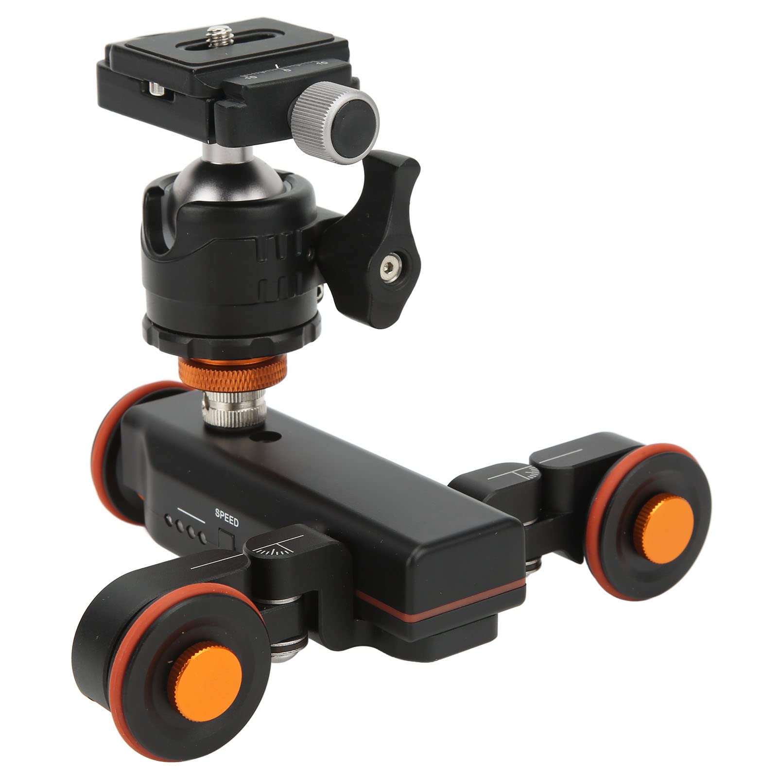 Electric Camera Dolly Slider - Motorized 3-Wheel Wireless Video Autodolly with Rechargeable Battery, 3-Speed Control & Ball Head for DSLR/Camcorder - Perfect for Smooth Tracking Shots in Weddings, Film Production & YouTube Videos (Black)
