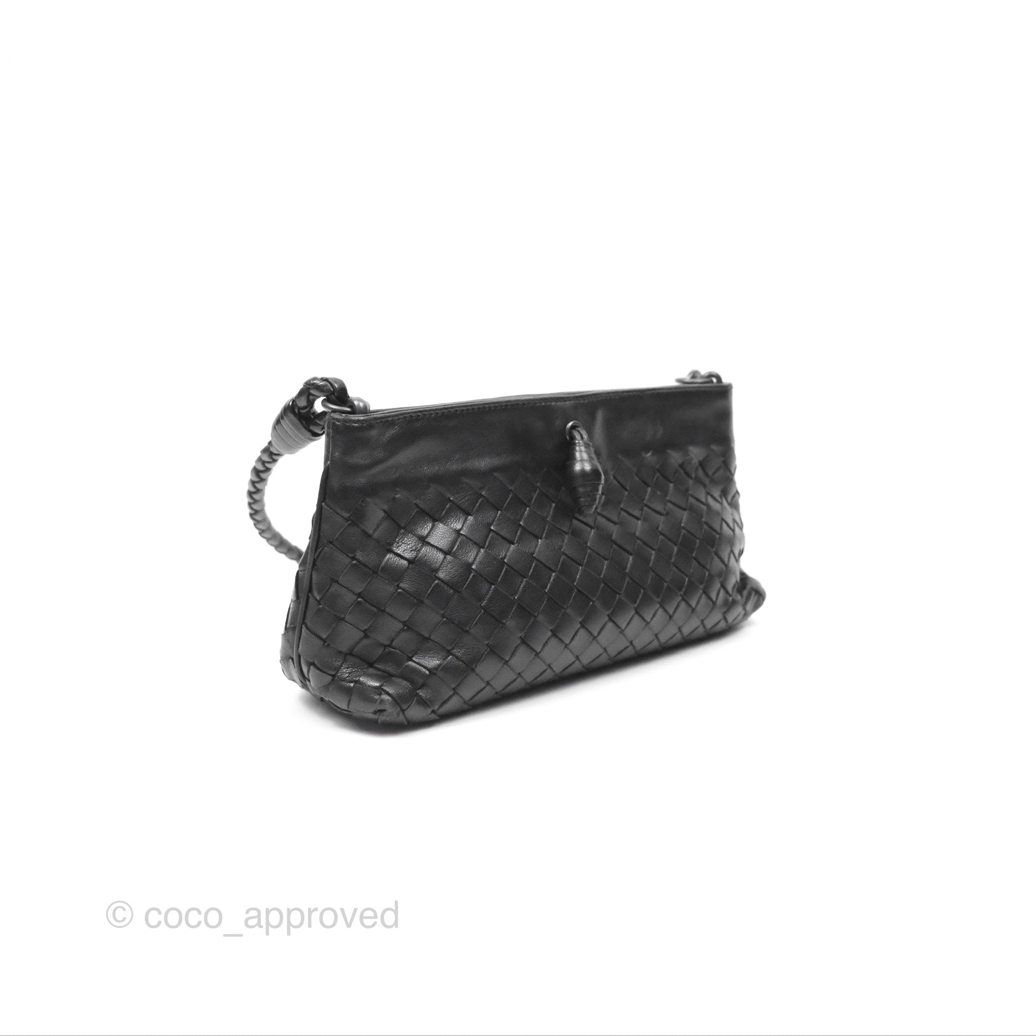 Bottega Veneta Mini Shoulder Bag Black Intrecciato Leather Crossbody Purse for Women | Luxury Designer Handbag for Everyday Use, Date Night & Travel